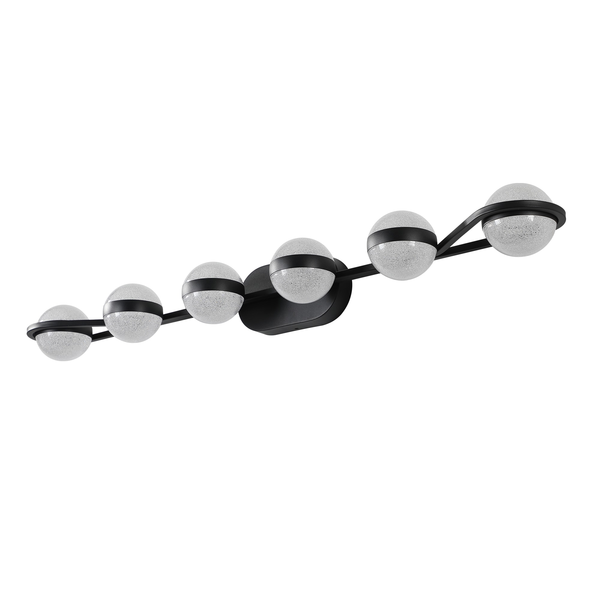 Fun Orange FUNQ1DJ25 Modern 43.3-in 6 -Light Black Integrated LED Modern/contemporary Vanity light