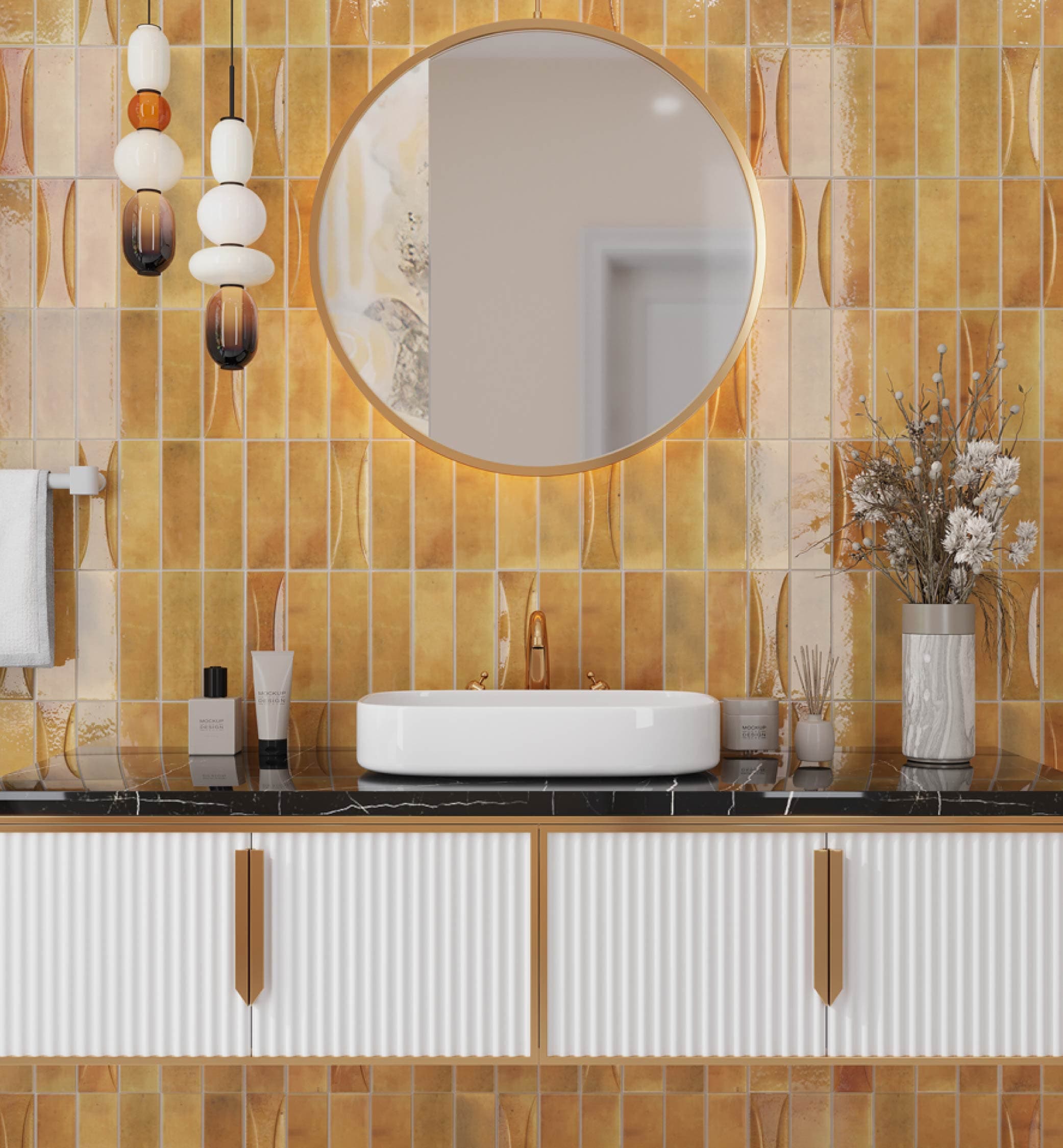 Honey Orange Glossy Ceramic Subway Wall and Floor Tile