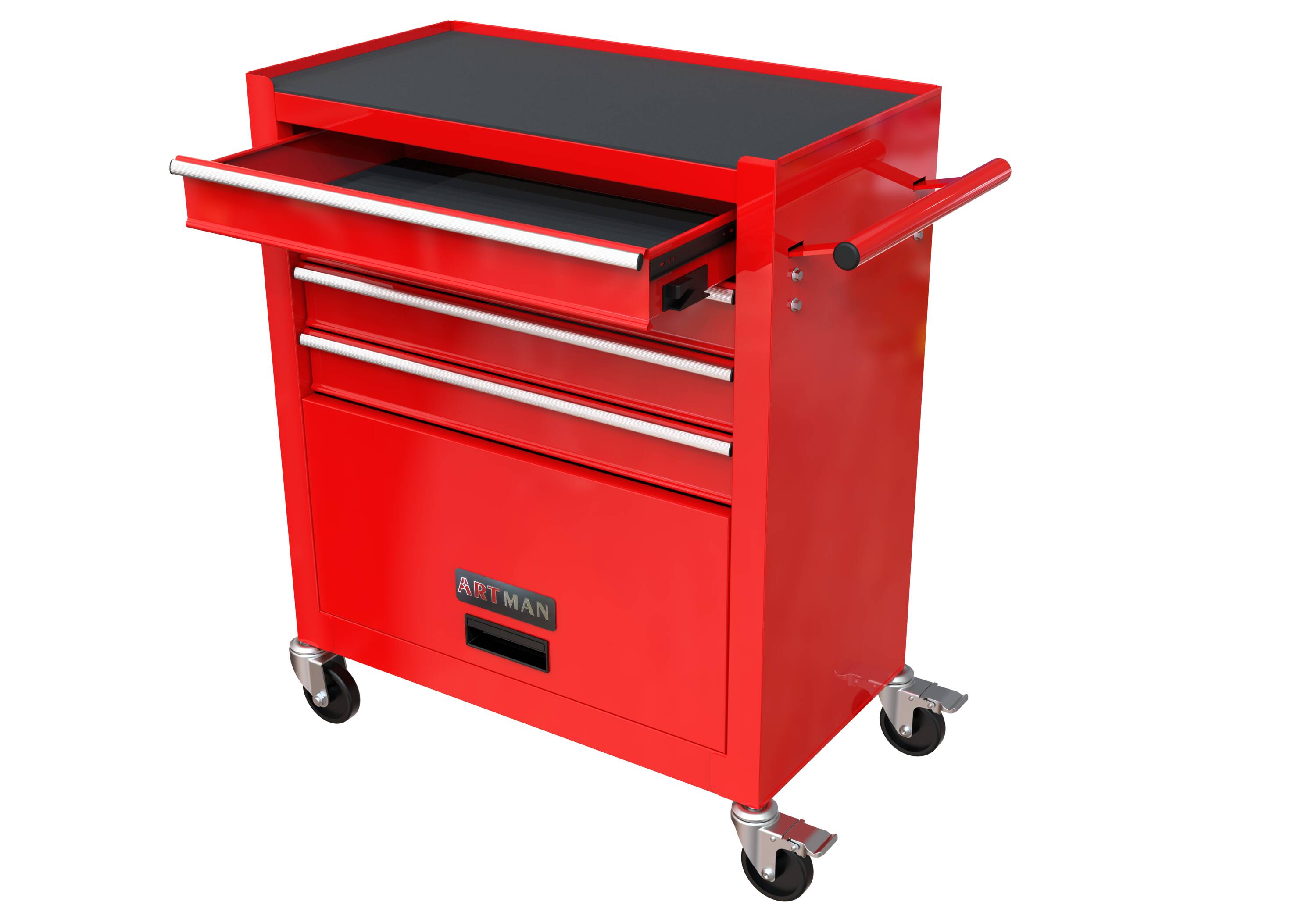 Siavonce XH258793 Rrolling Tool Box 24-in W x 30-in H 4 -Drawer Steel Rolling Tool Cabinet ( Red )