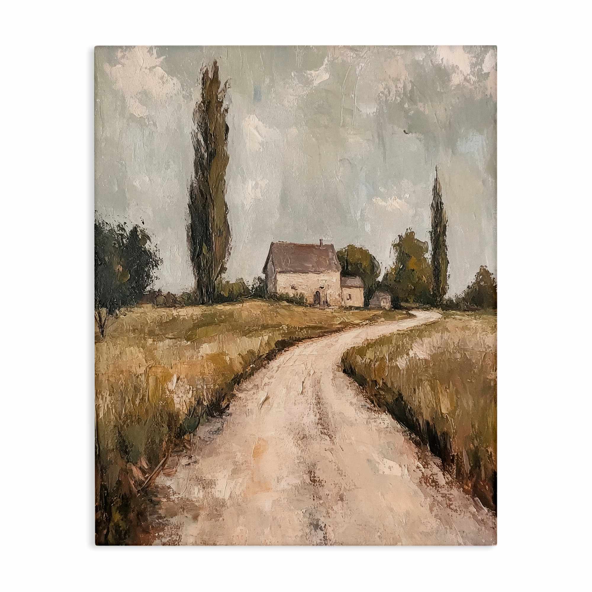 Stupell Industries BT-833-CN-16X20 Painterly Quiet Country Canvas Wall Art By Petal Prints Design 16 x 20