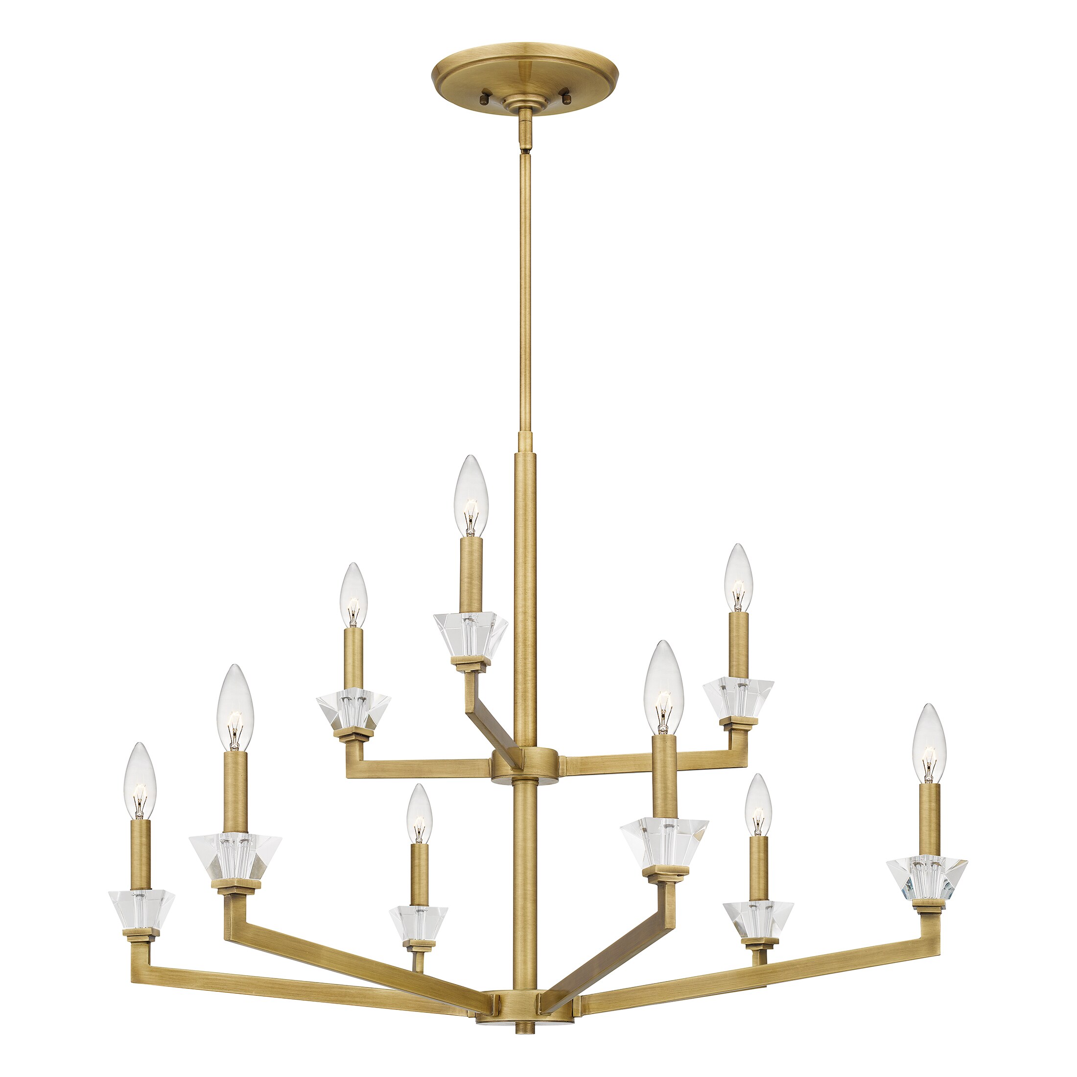 Quoizel Lottie 9-Light Aged Brass Traditional Damp Rated Chandelier in ...