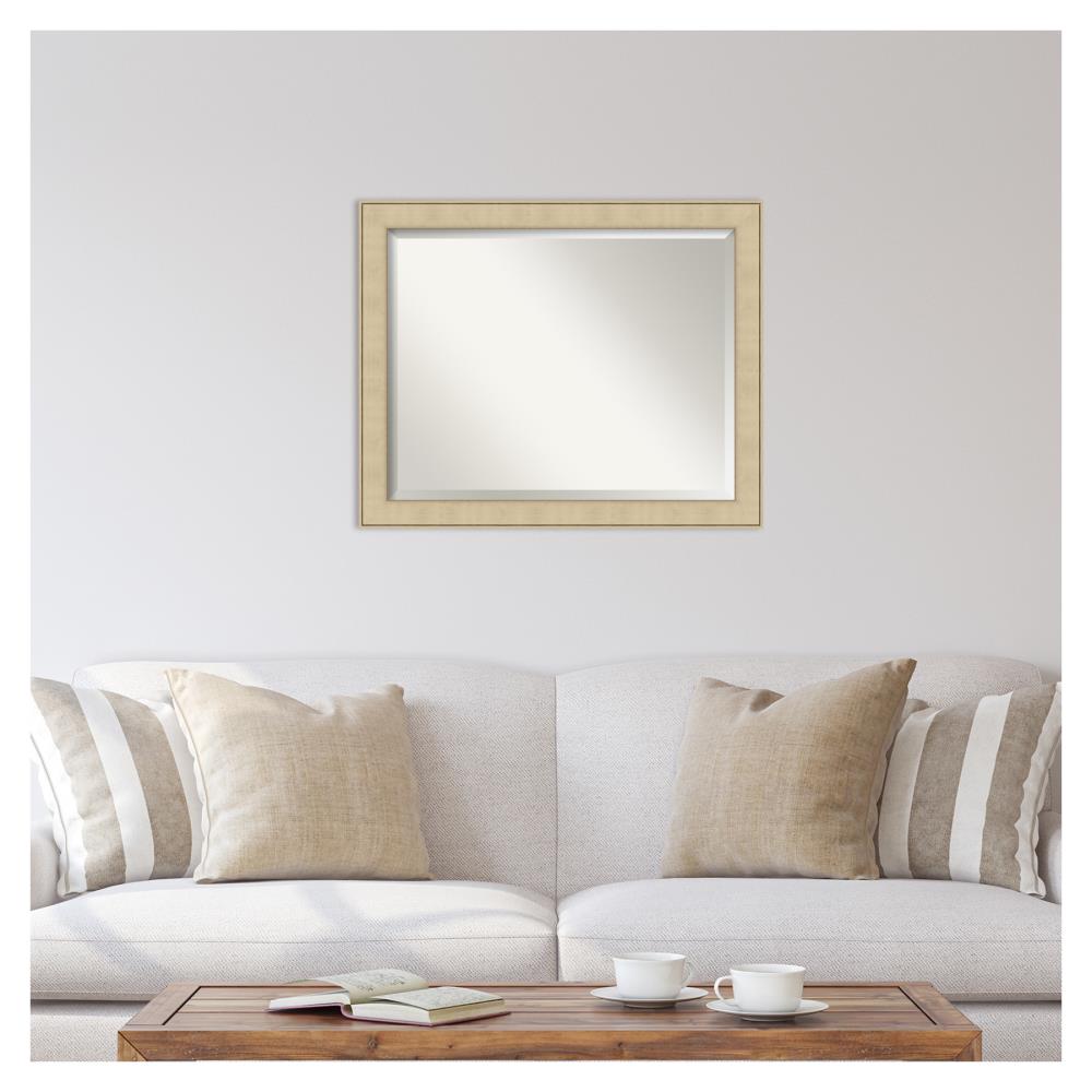 Elegant Honey-Silver Beveled Bathroom Vanity Mirror 32" x 26"