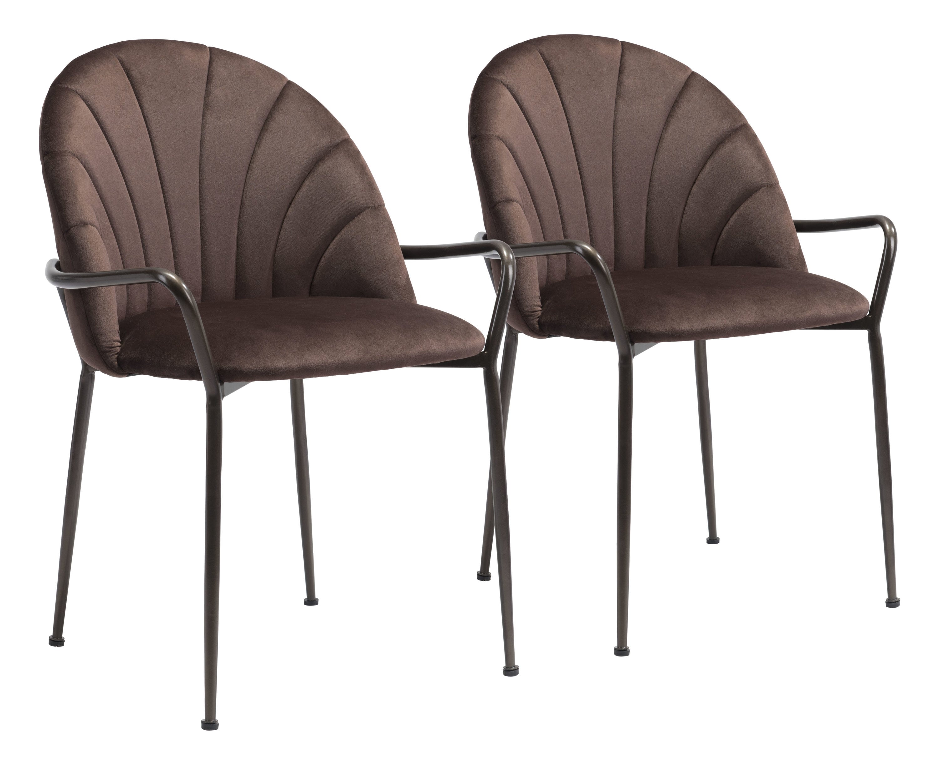 Zuo Modern 102082 Set of 2 Kurt Contemporary/Modern Polyester Upholstered Arm Chair (Metal Frame)