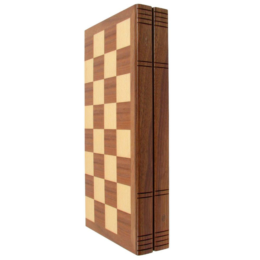 Toy Time Chess Board Walnut Book Style with Staunton Chessmen - Foldable,  Magnetic Closure, Solid Wood - Strategy Game for All Ages in the Board Games  department at