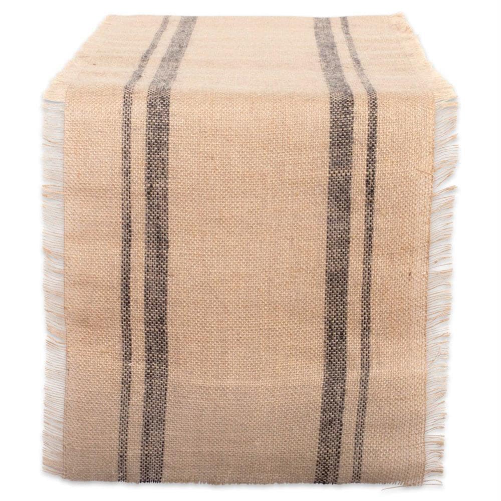DII CAMZ38407 Double Stripe Gray Table runner
