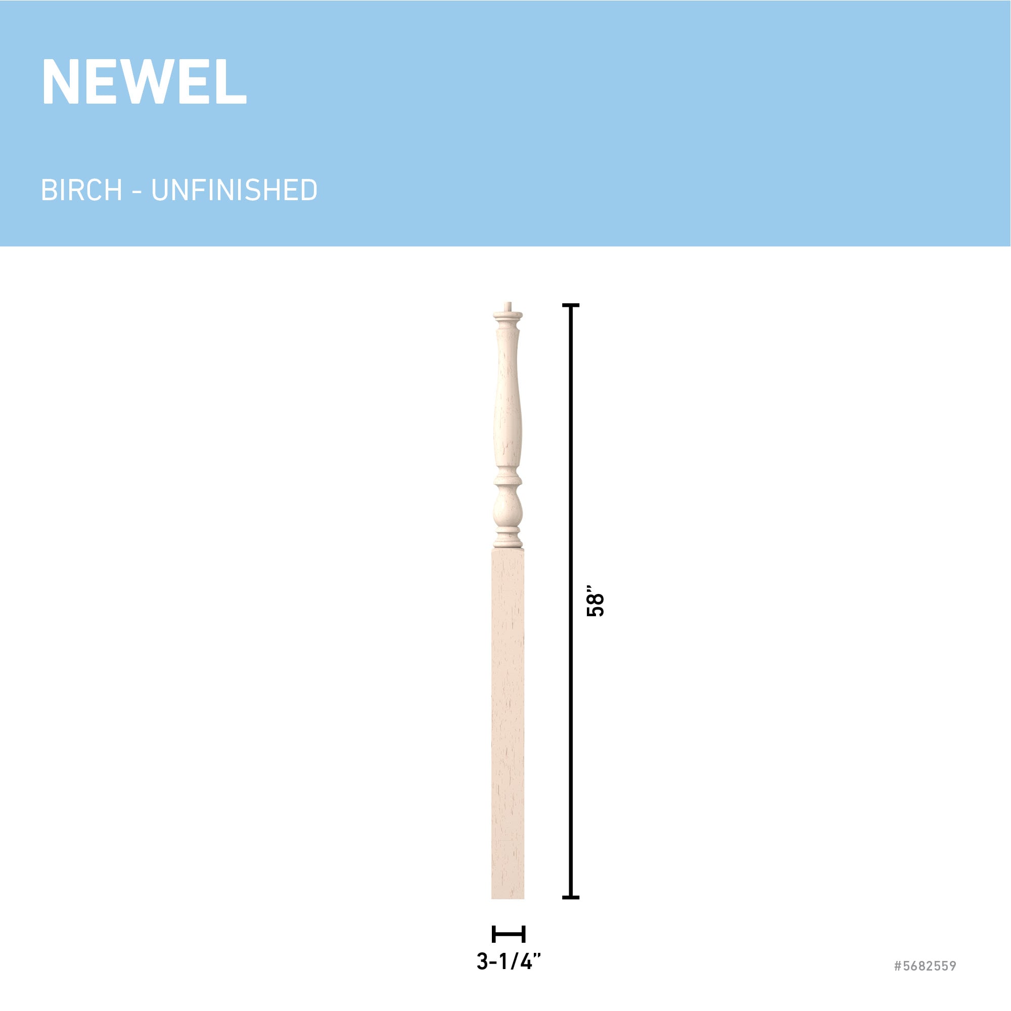 L.J. Smith Stair Systems LJP-3915-BR Interior-Stairpart-Newel-Posts - View #3