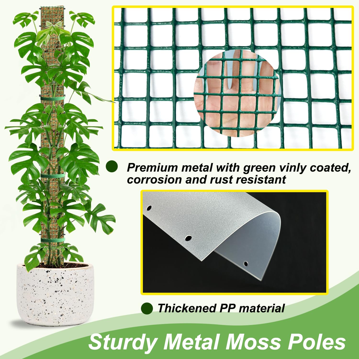 Lukvuzo 24 inch D Shape Metal Moss Pole for Climbing Plants