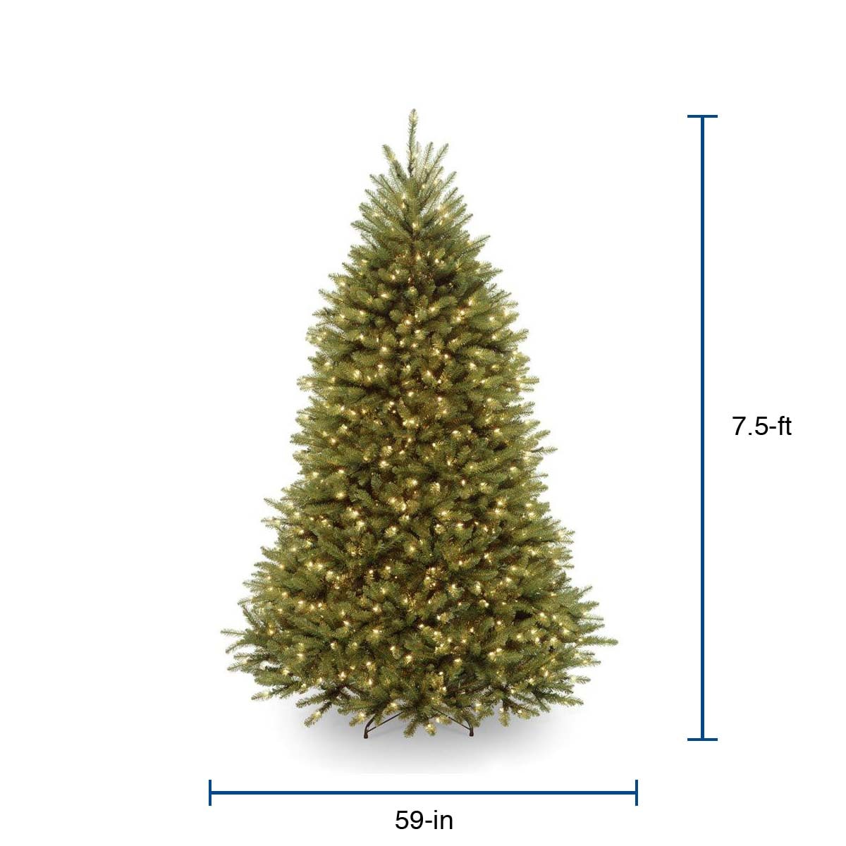 National Tree Company 7.5-ft Pre-Lit Traditional Artificial Christmas ...