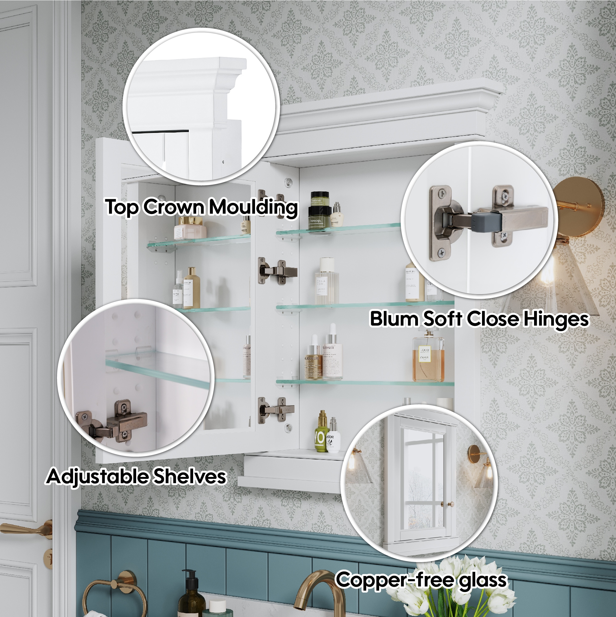 WELLFOR EX-6028F Bathroom-Medicine-Cabinets - View #5