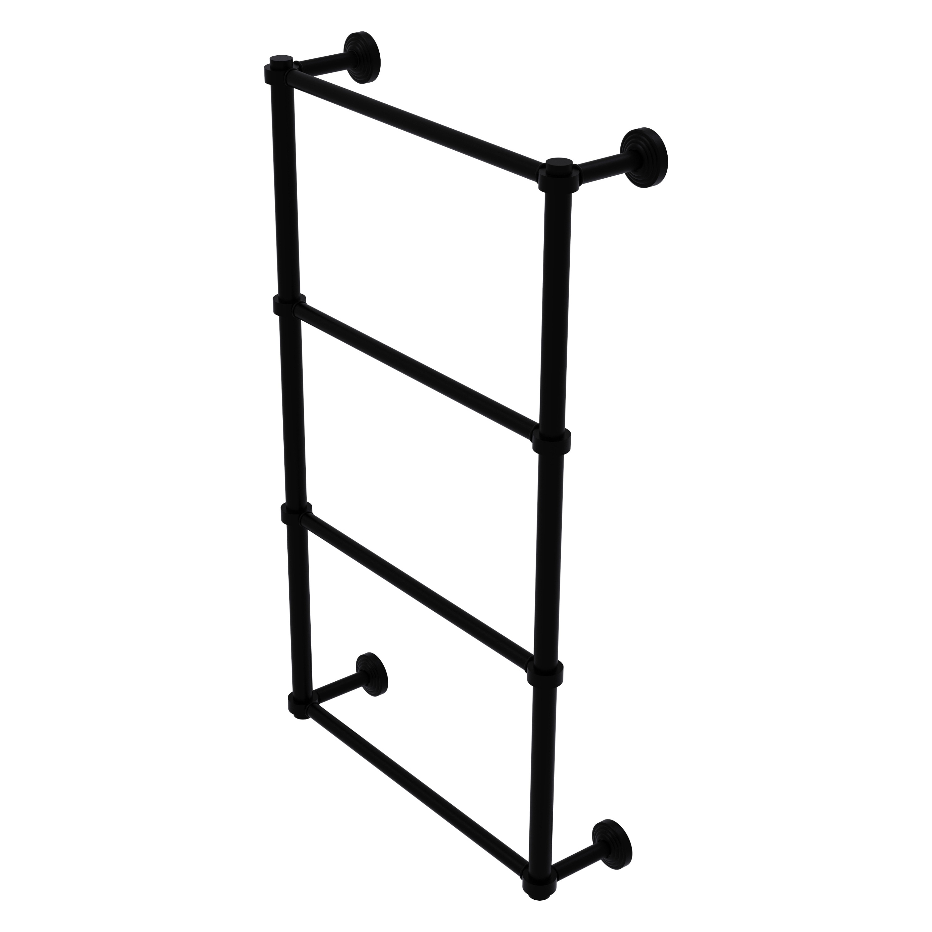 Allied Brass WP-28-30-BKM Waverly Place 30-in double Matte Black Wall mount 4-tier Towel Bar