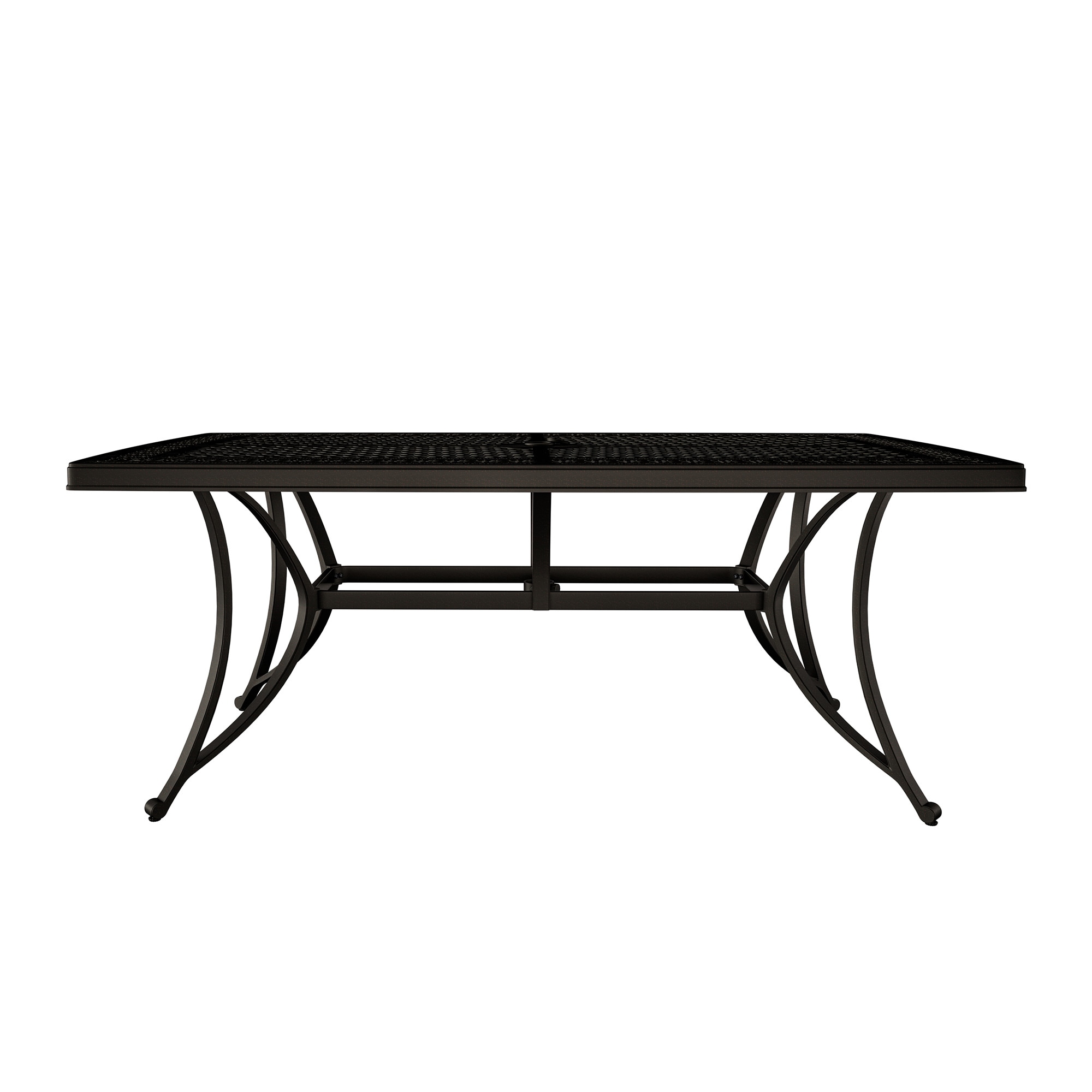 Clihome CL00300601 72x42 in. Outdoor All Cast Aluminum Rectangular Dining Table Rectangle Outdoor Dining 41.8-in W x 71.8-in L with Umbrella Hole