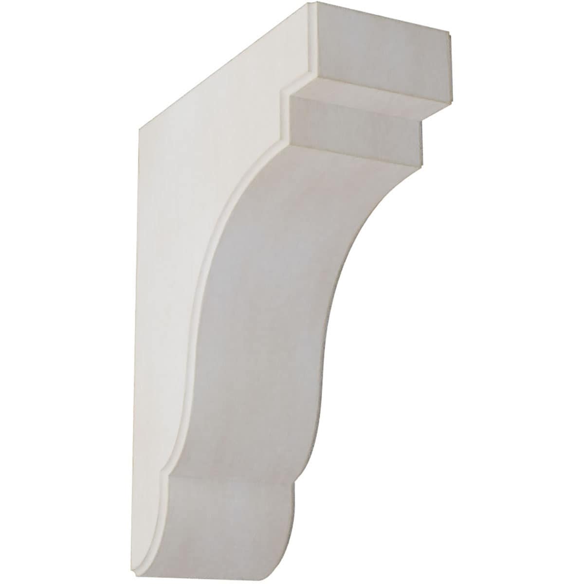 Ekena Millwork BKTWD04X09X11BEWH Bedford 3-1/2-in x 8-1/2-in x 11-in Rubberwood White Wood Standard Bracket