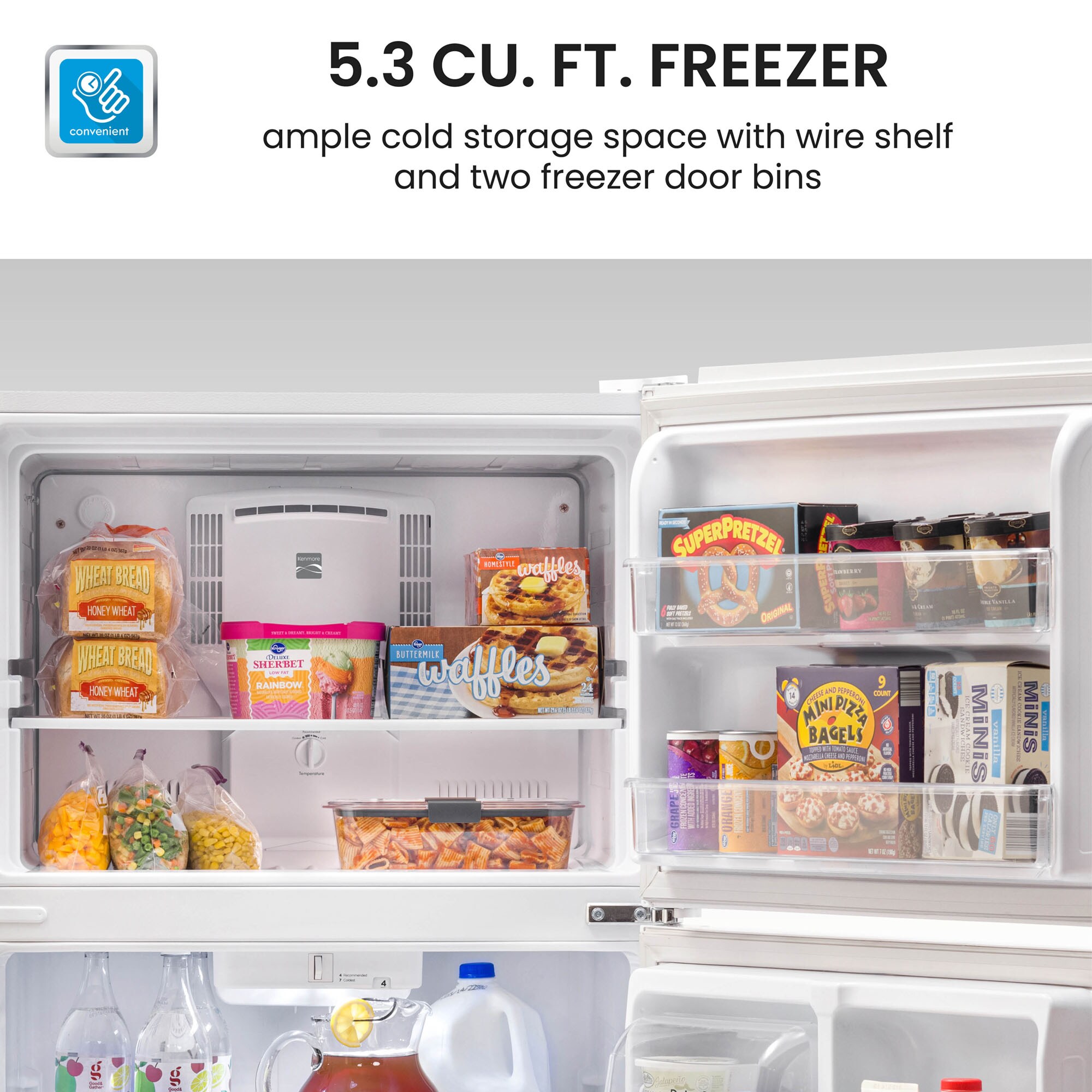 Kenmore 18.3cu ft TopFreezer Refrigerator (White) Garage Ready at