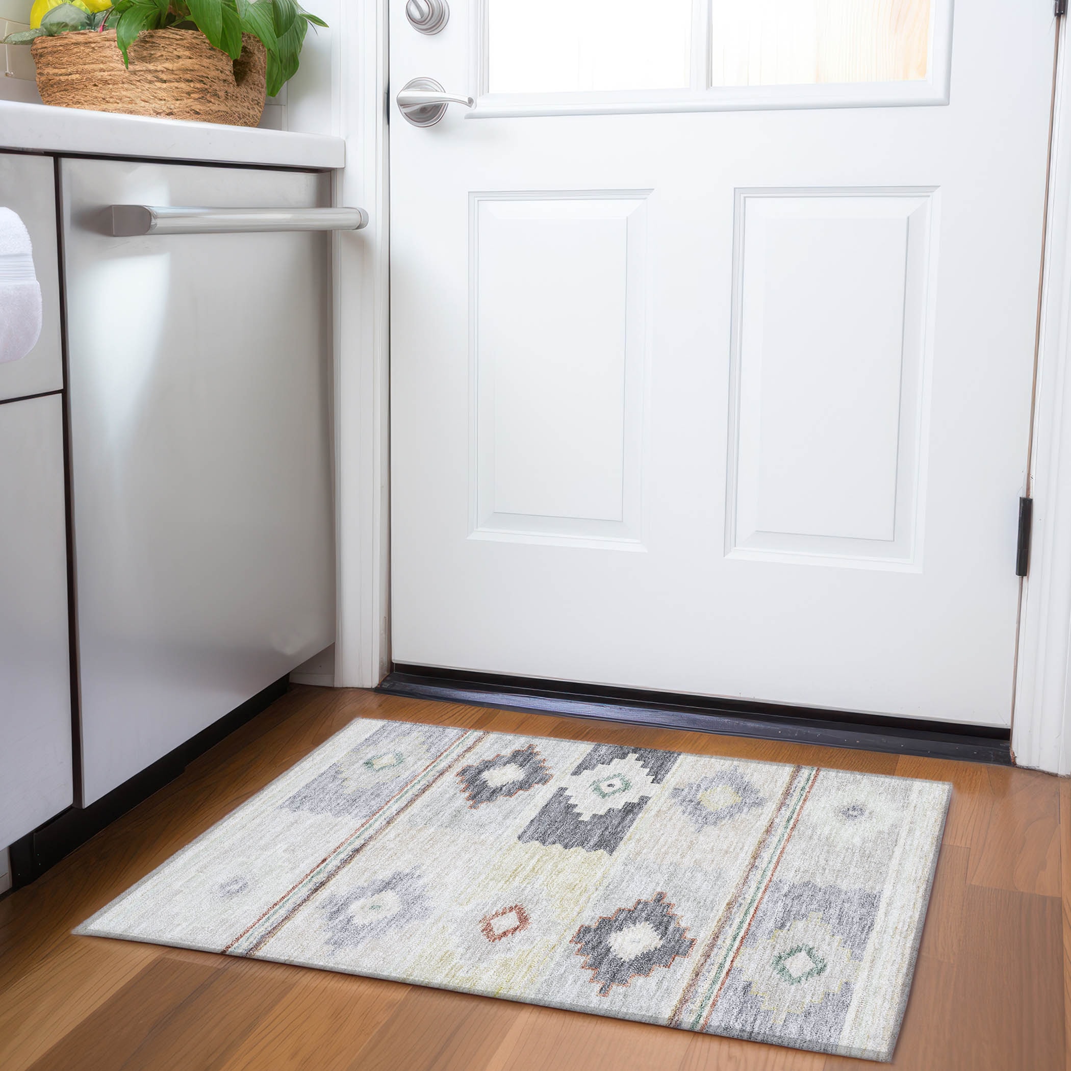 Addison Rugs AMF176GY20X30 Mayfield AMF176GY 2 x 3 (ft) Loomed Polyester Gray Rectangular Indoor Geometric Machine washable Area rug