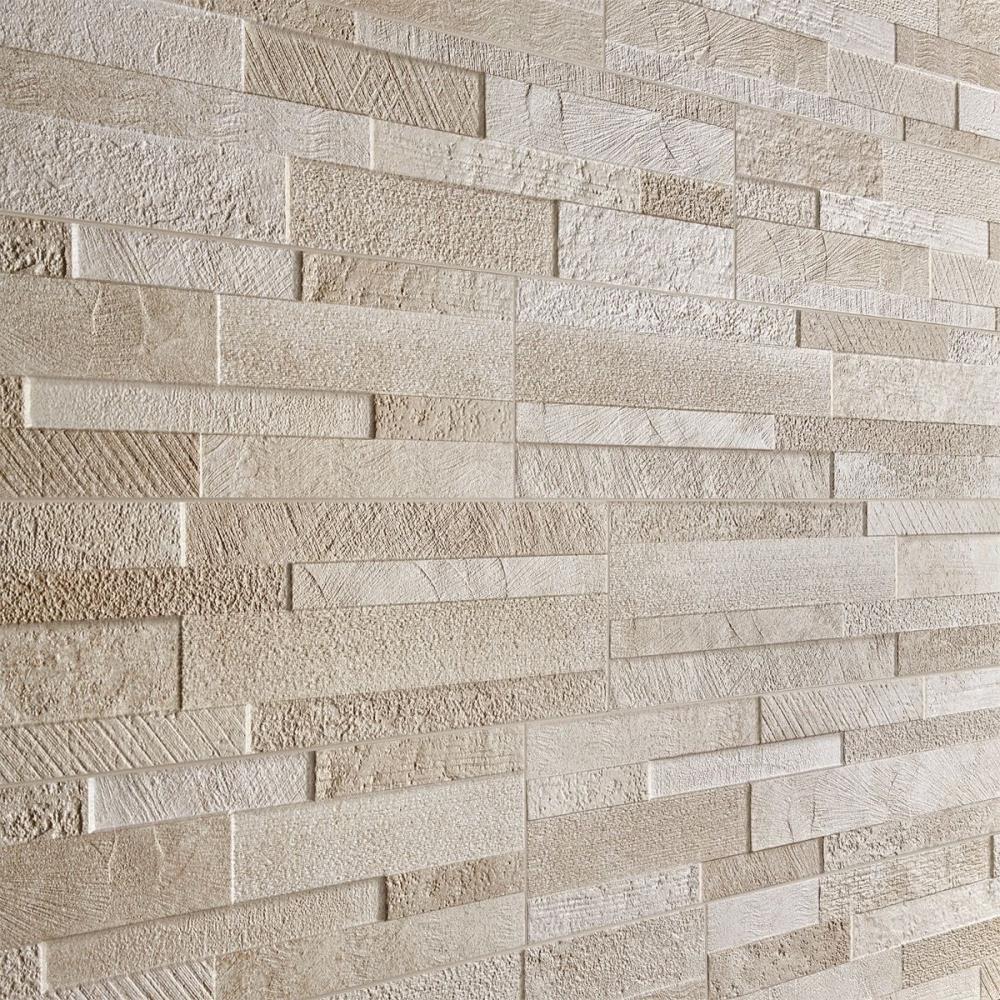 Artmore Tile Ember Beige 6-in x 24-in Matte Porcelain Patterned Wall ...