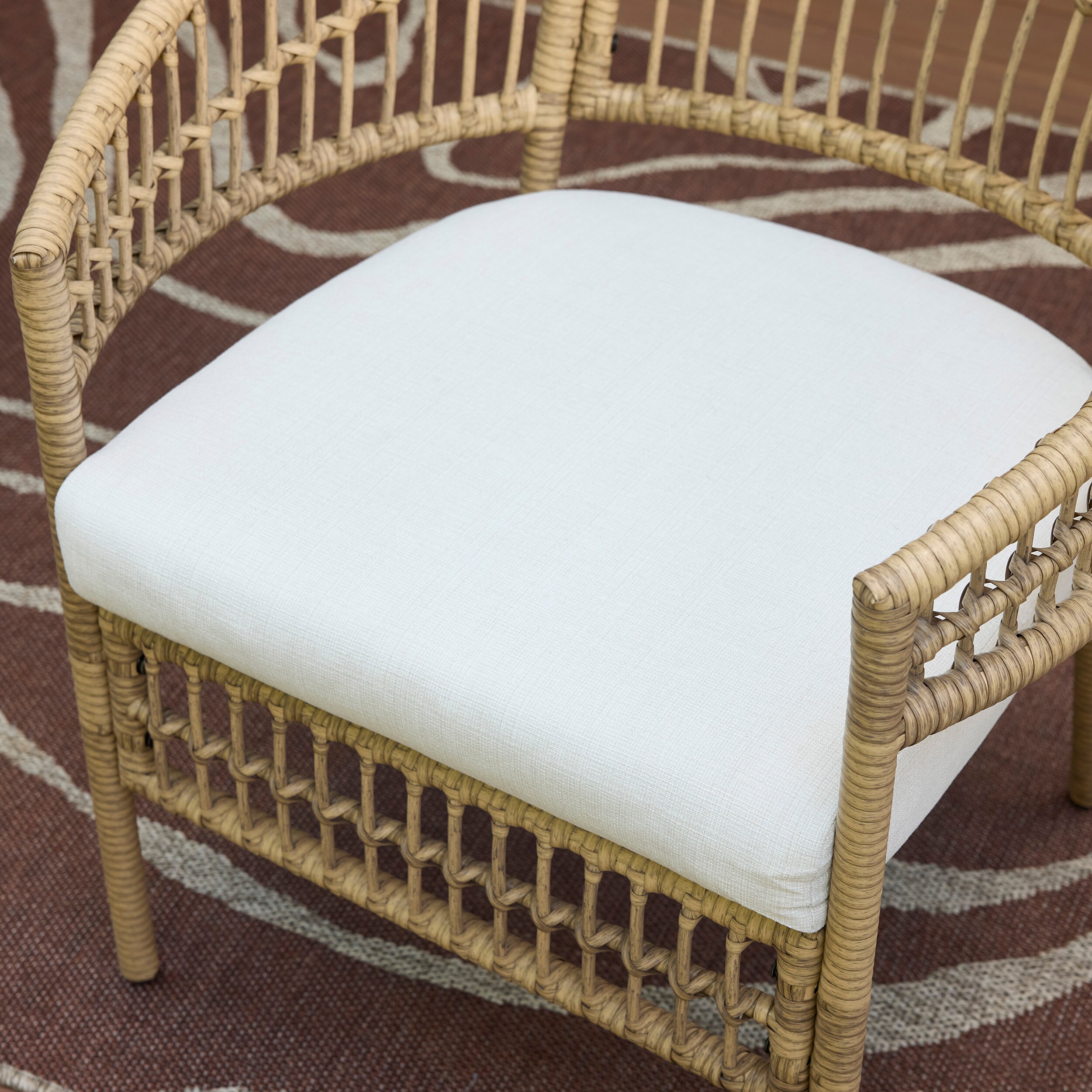 Style Selections Clifton 4-Piece Wicker Patio Conversation Set with Cream Cushions