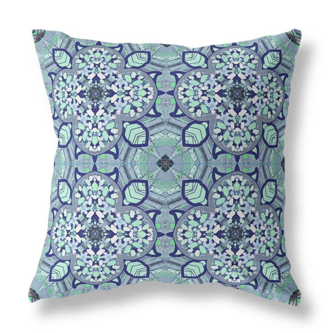 HomeRoots 26-in x 26-in Muted Blue Aqua Indoor Decorative Pillow in the ...