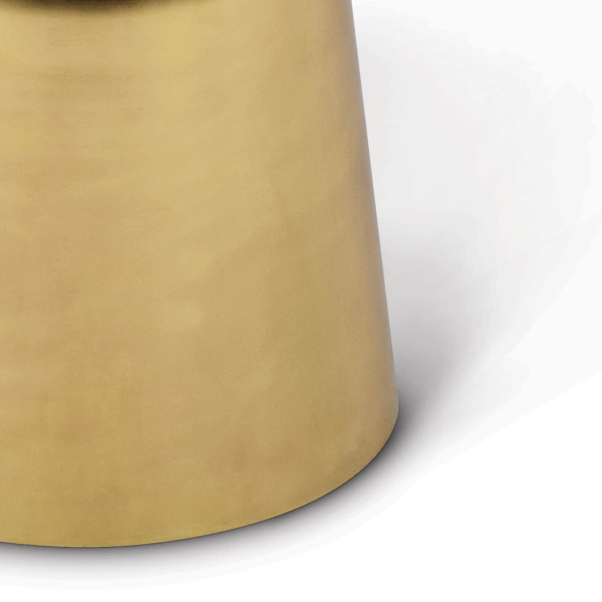 Contemporary Round Stone Top Metal Frame End Table
