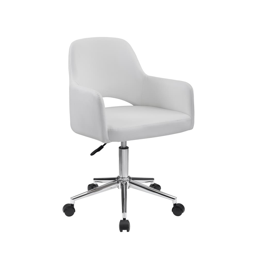 modern white leather desk chair