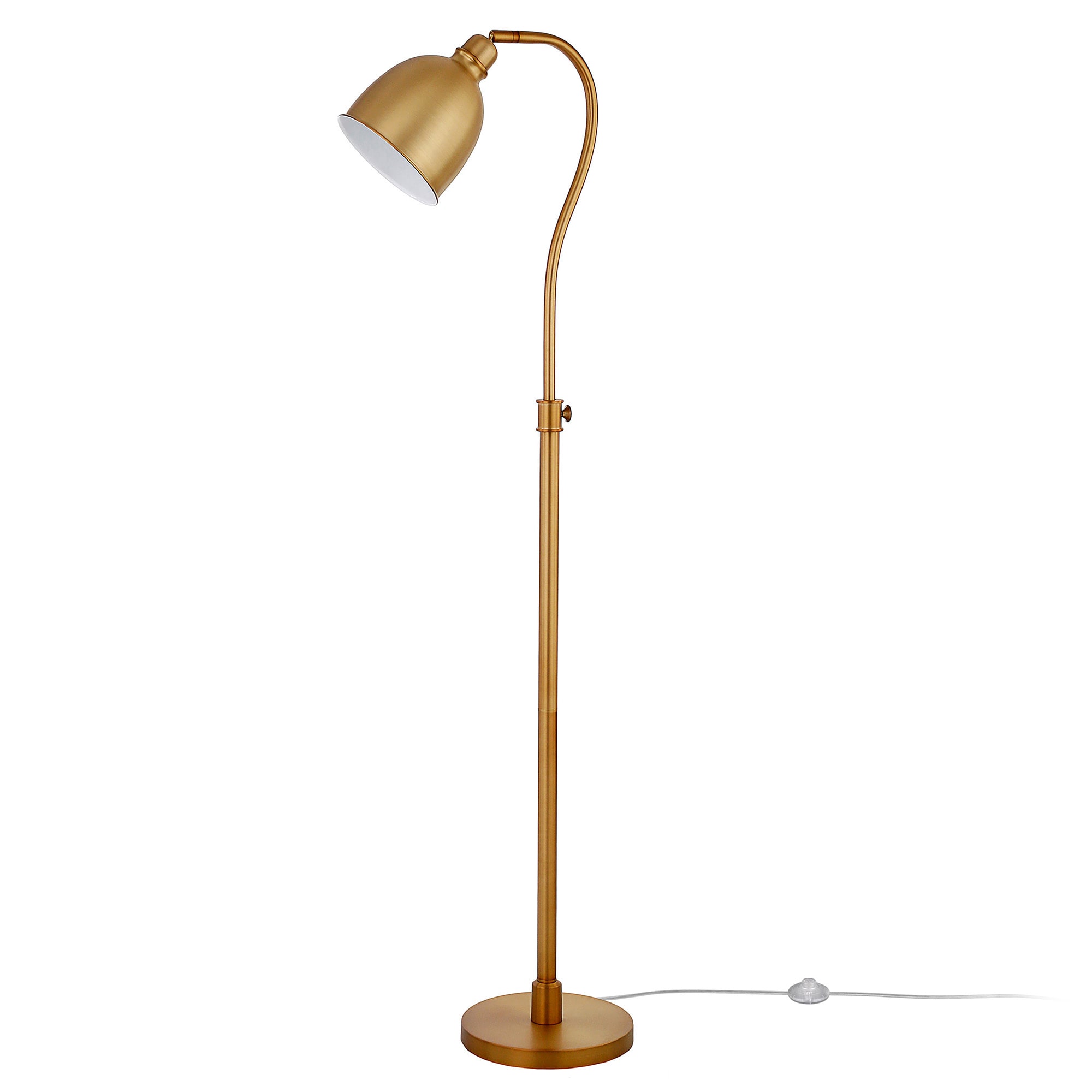 Hailey Home Vincent 1 Light Floor Lamp in Handcrafted Brass Finish with ...