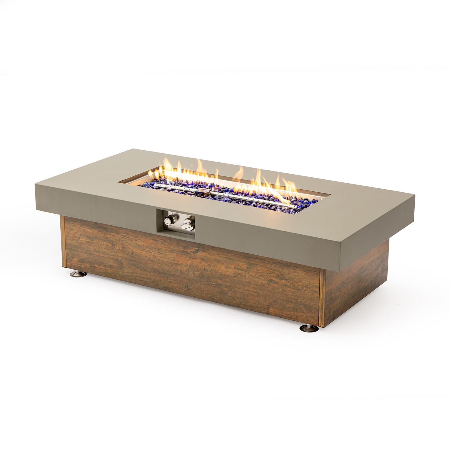 Mondawe MO-DN-77179 48-in W 50000 Maximum BTUs Iron Rectangle Portable Liquid propane Fire pit table