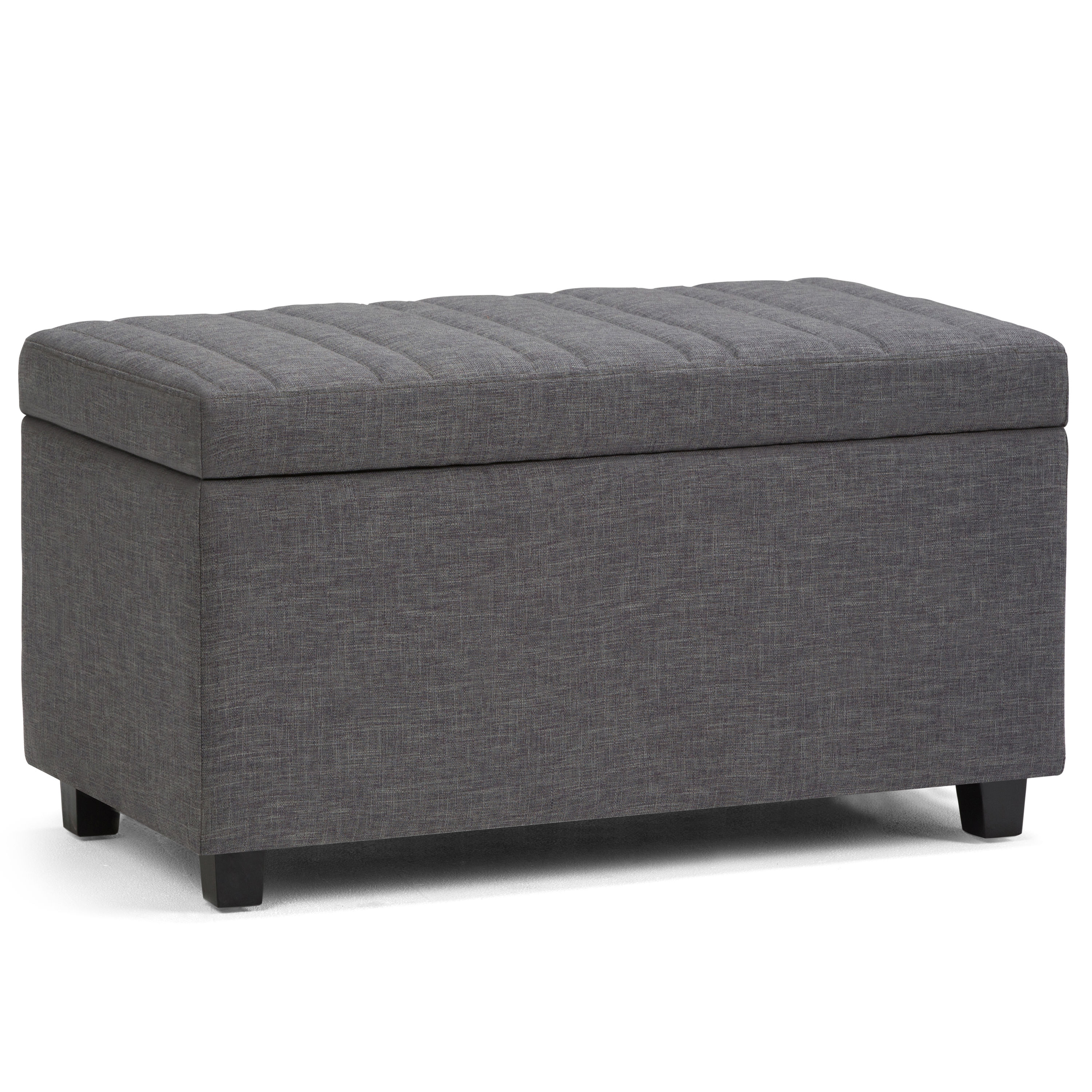 Simpli Home Avalon Modern Cloud Grey Storage Ottoman in the Ottomans & Poufs  department at