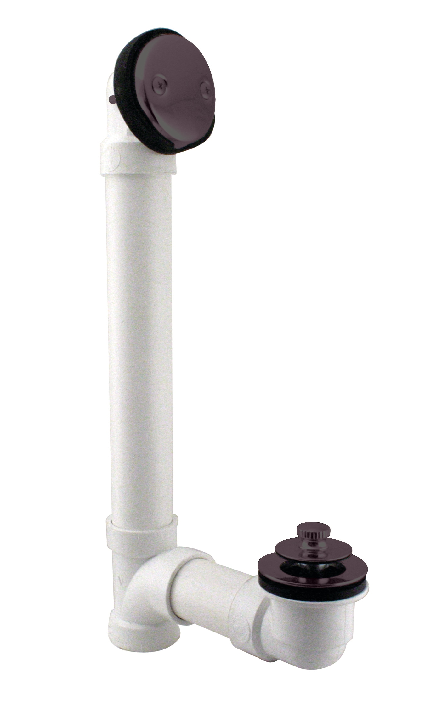 WESTBRASS D4972-12 Bath Waste and Overflow Pull and Plug Sch. 40 PVC W/two-hole Faceplate In Oil Rubbed Bronze