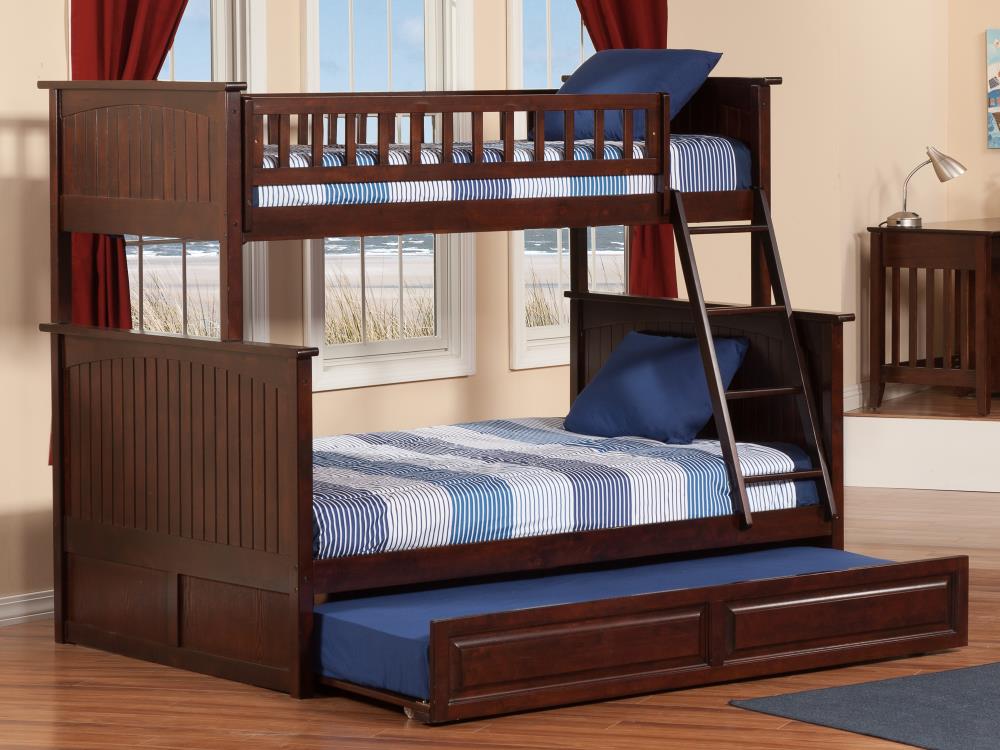 Atlantic Furniture Nantucket Bunk Bed Twin over Full with Twin Size ...