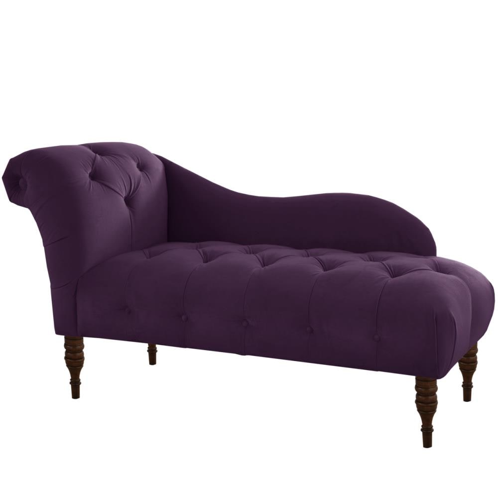 Skyline Furniture 8087VAUB Addison Collection Aubergine Velvet Chaise Lounges