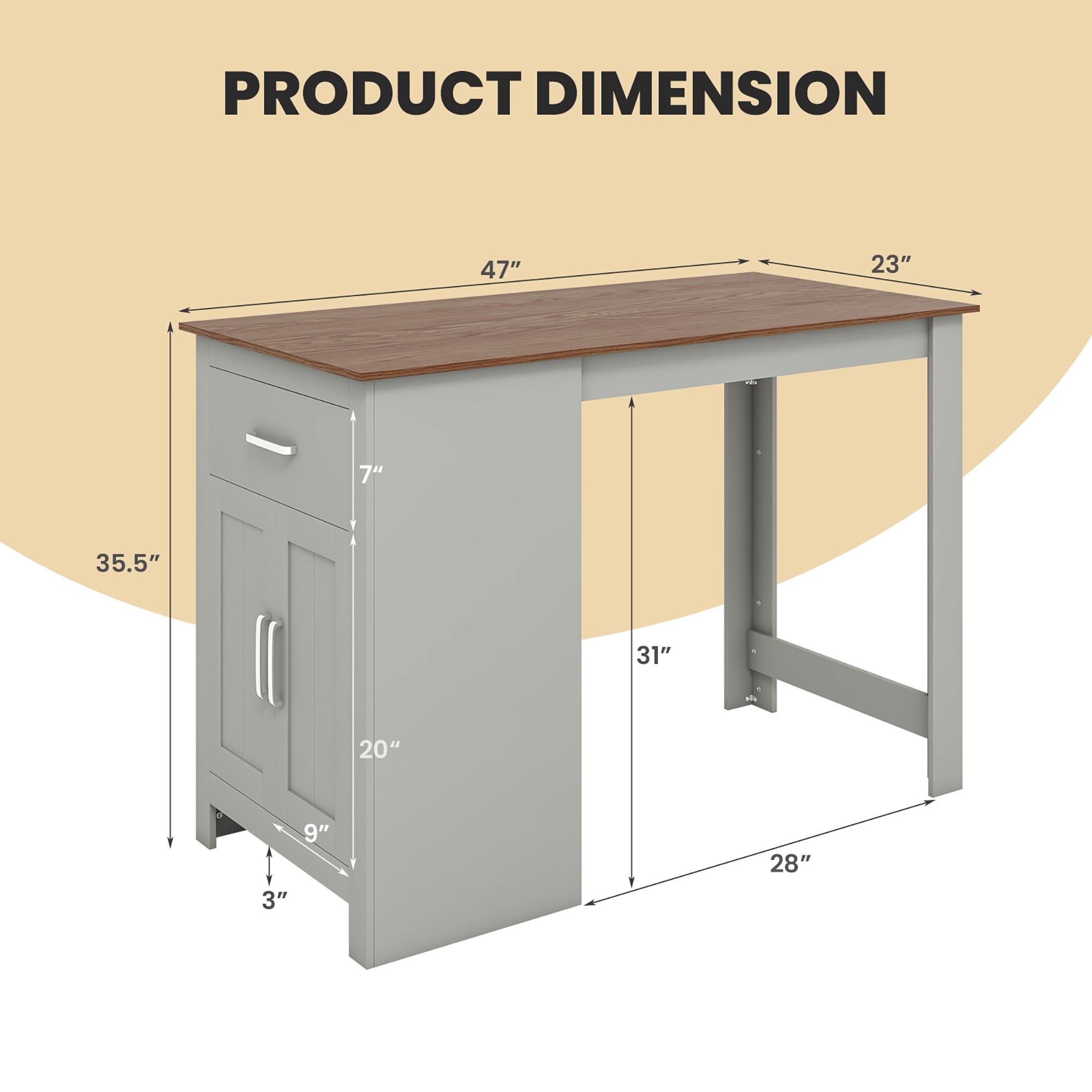 Goplus LWS00345 Dining-Tables - View #2