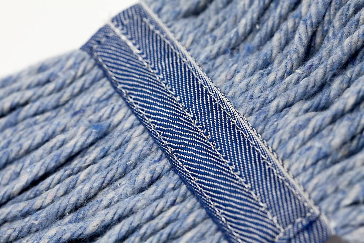 Heavy Duty Blue Cotton Flat Mop Head Replacement Pack