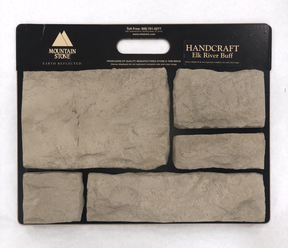 Mountain Stone HCSB01-2 Handcraft SAMPLE BOARD 1-lin ft Elk River Buff Manufactured Stone Veneer