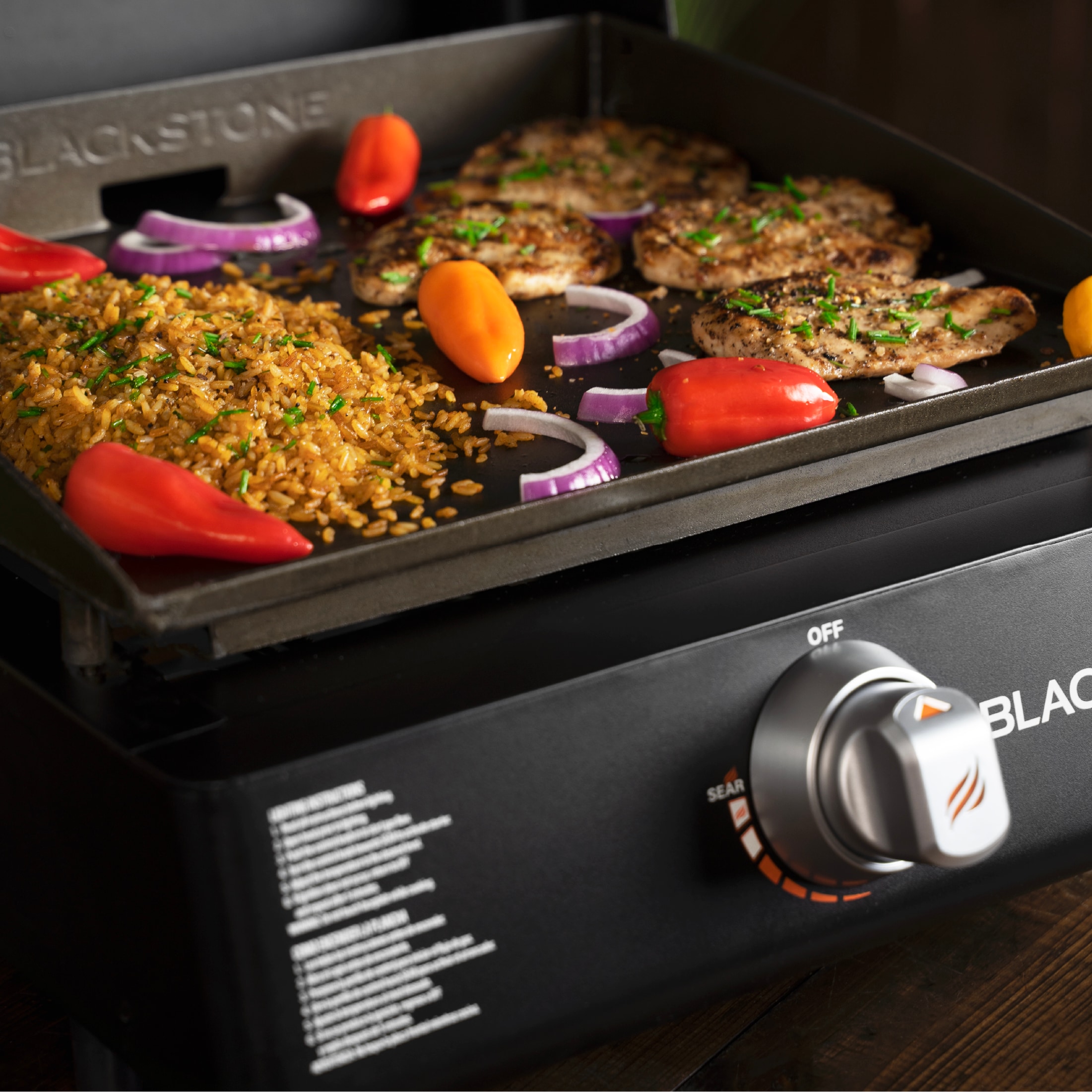 Blackstone Griddle Original 17-Inch 1-Burner Tabletop Propane Gas  Commercial Style Flat Top Griddle With Hood - 1814