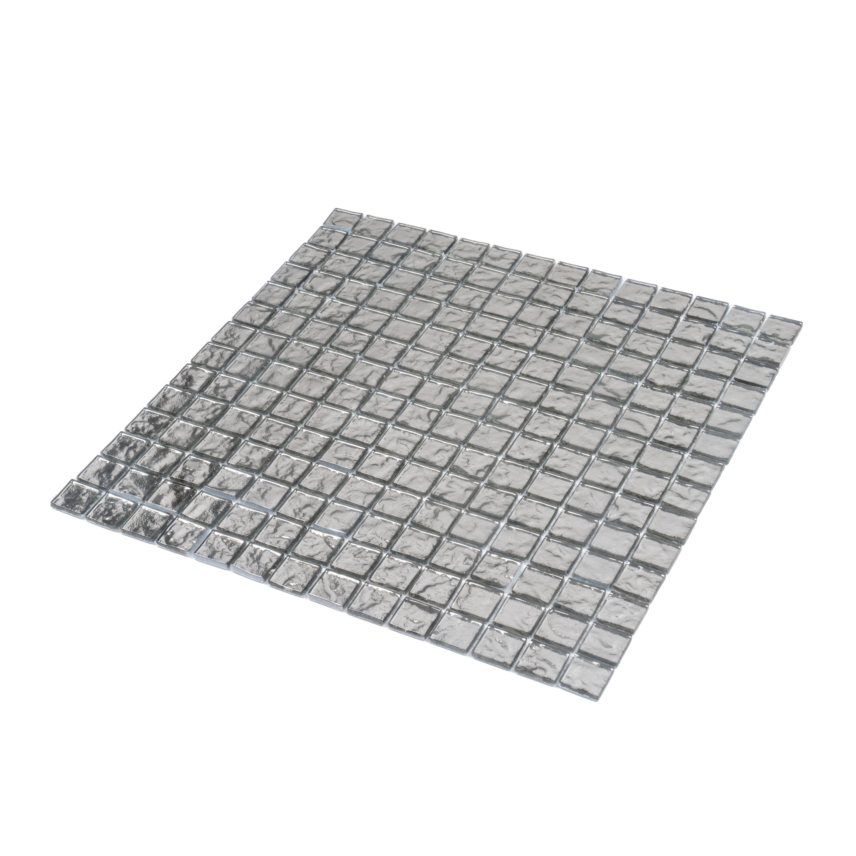 Apollo Tile (Sample) Elaina Silver 12-in x 12-in Polished Glass Uniform Squares Patterned Floor and Wall Tile