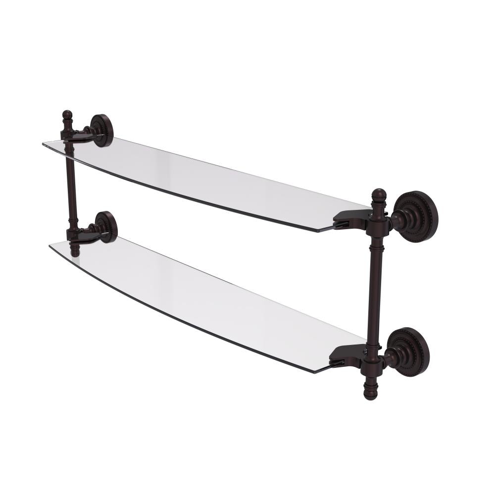 Allied Brass RD-34/24-ABZ Retro Dot Antique Bronze 2 -Tier Wall mount Bathroom Shelf ( 24-in x 7-in x 5-in )