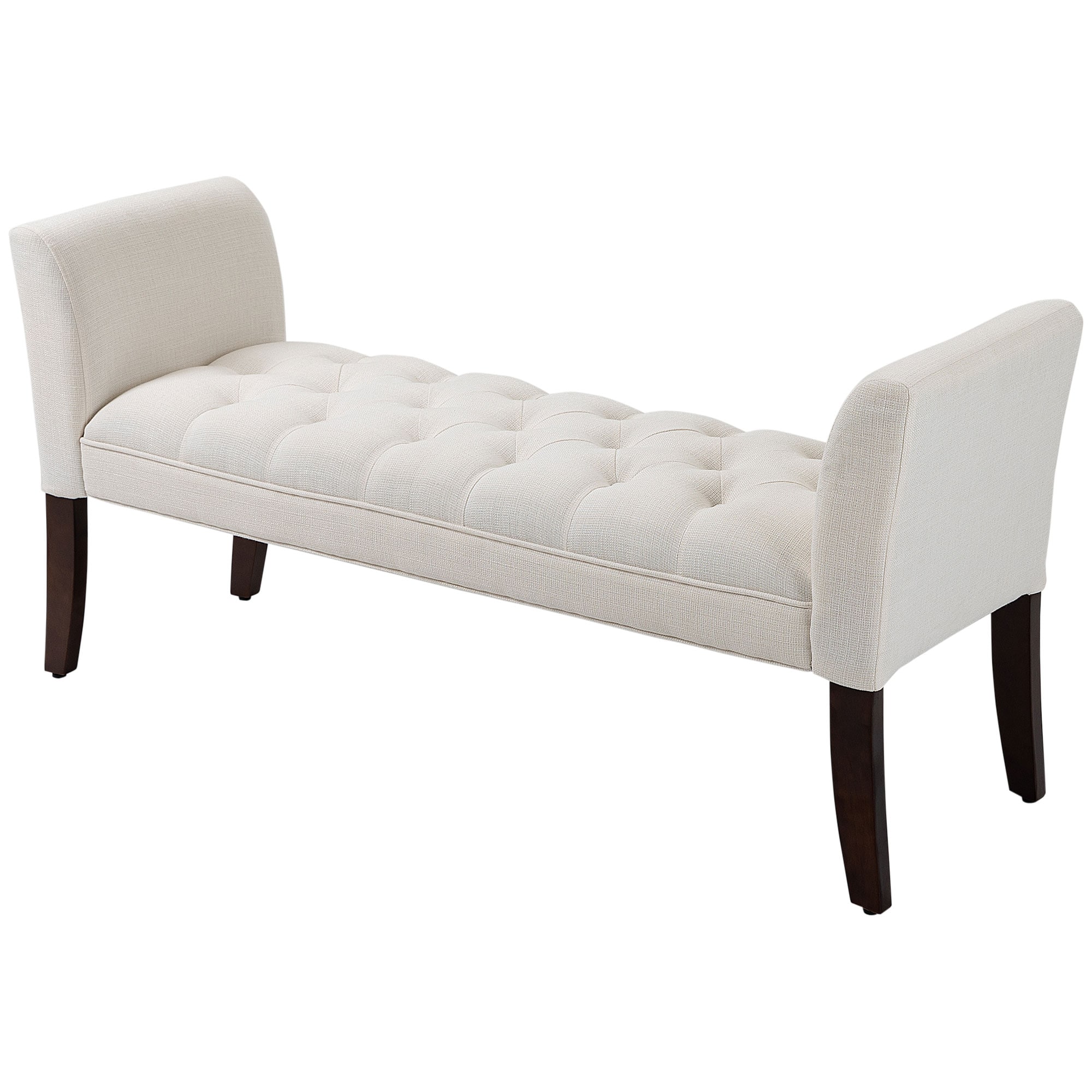 Lycvki BB-35 Casual Cream White Accent Bench 55-in x 8-in x 25.5-in