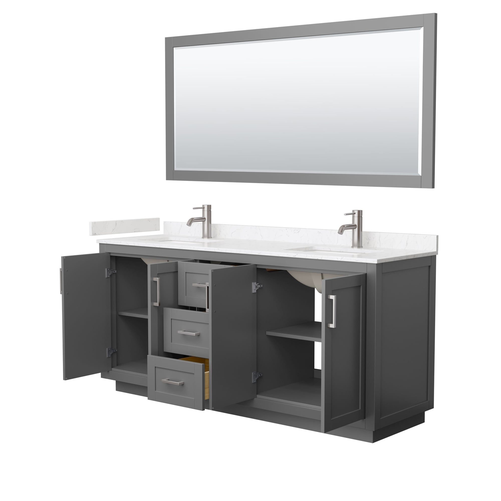 Wyndham Collection WCF292972DKGC2UNSM70 Bath-Vanity-Combo - View #3