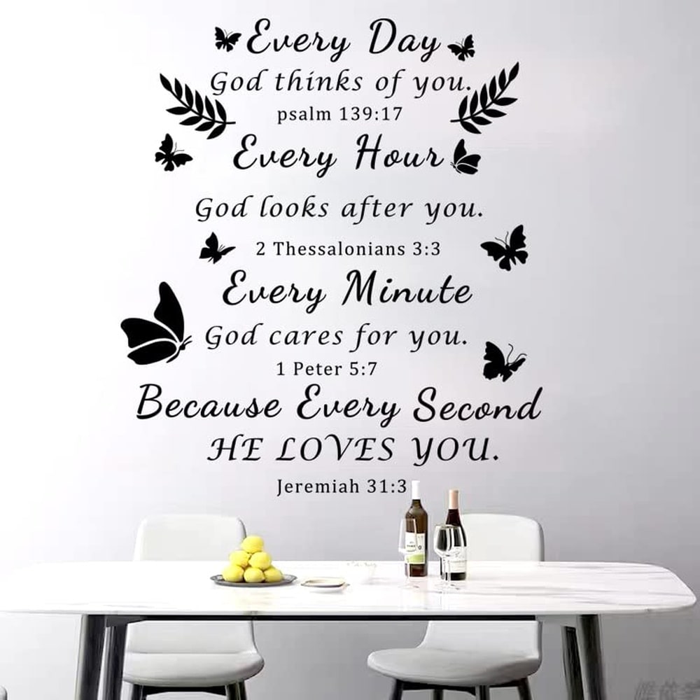 LAIFUCAM Inspirational Bible Verse Wall Decals Vinyl Quote Christian ...