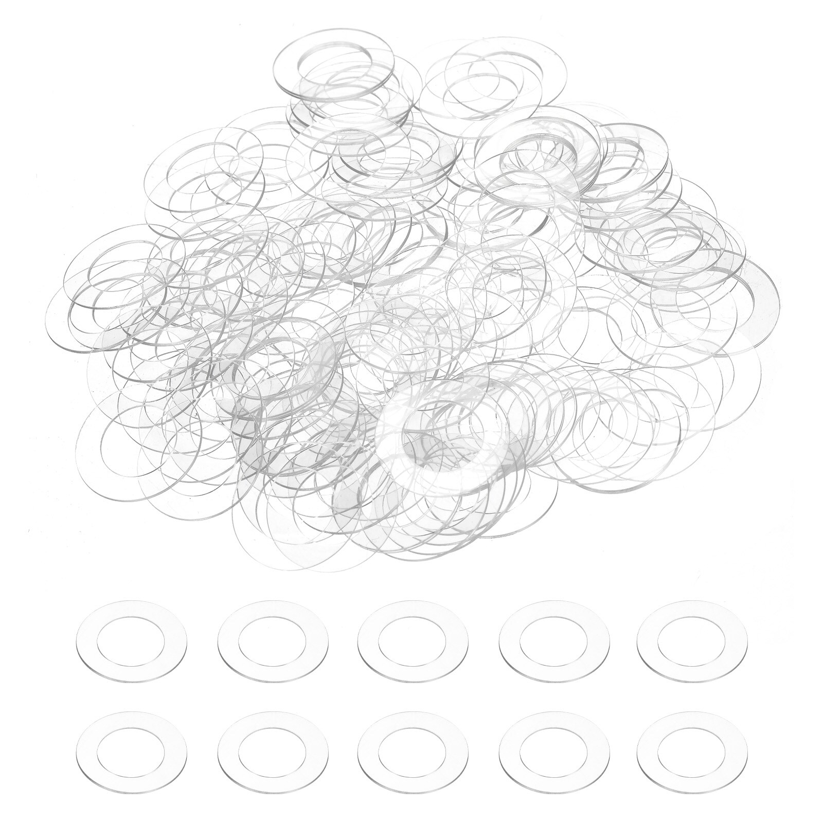 Unique Bargains 120pcs M12 PVC Flat Washers 12mm ID 20mm OD 0.5mm Thick Plain Washer Grommets Plastic Sheet Gasket Fastener Sealing Spacer Gasket Ring Water Hose Washers Clear