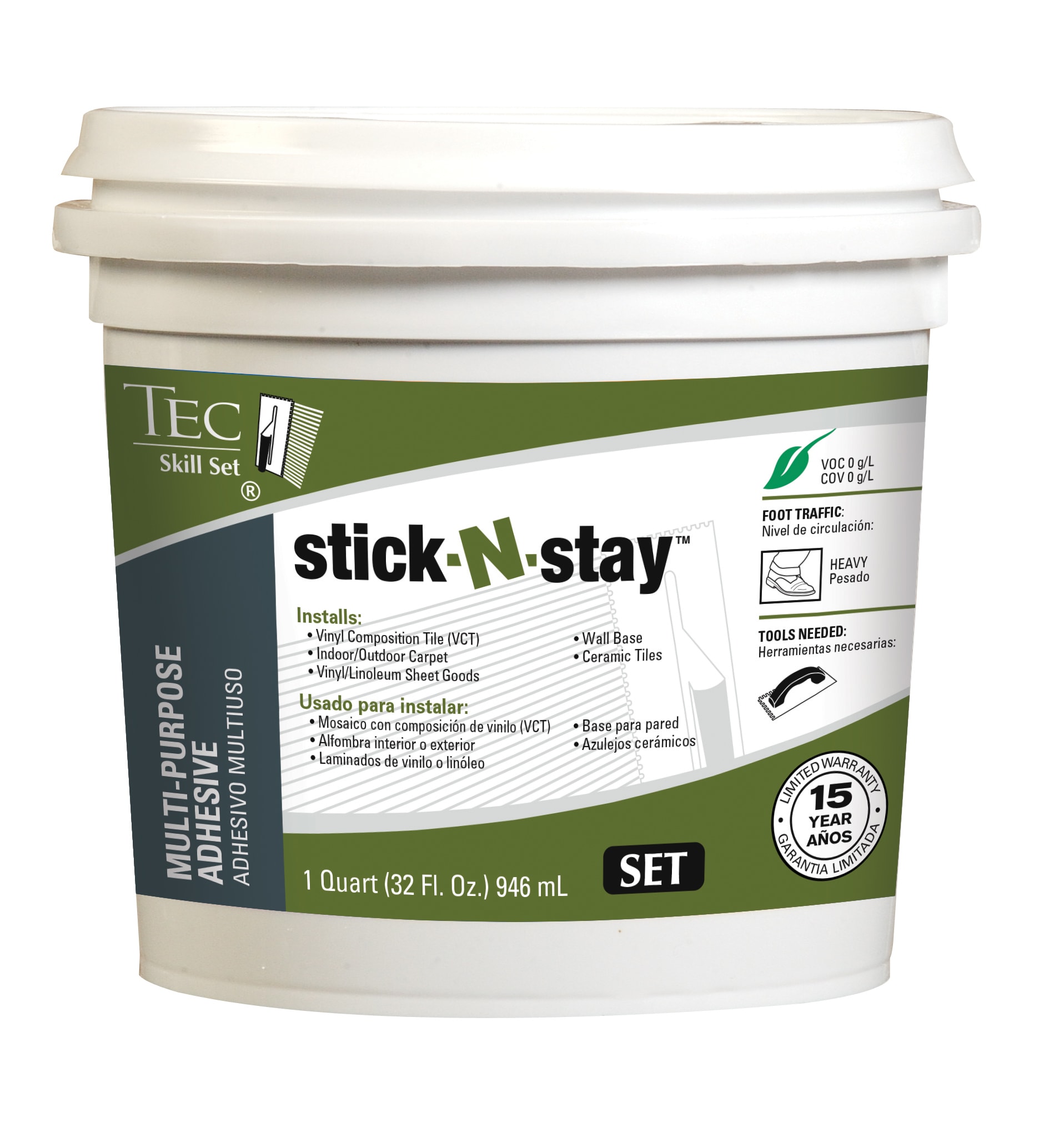TEC Stick N Stay Sheet Vinyl and Carpet Tile Flooring Adhesive (1-Quart in  the Flooring Adhesives department at