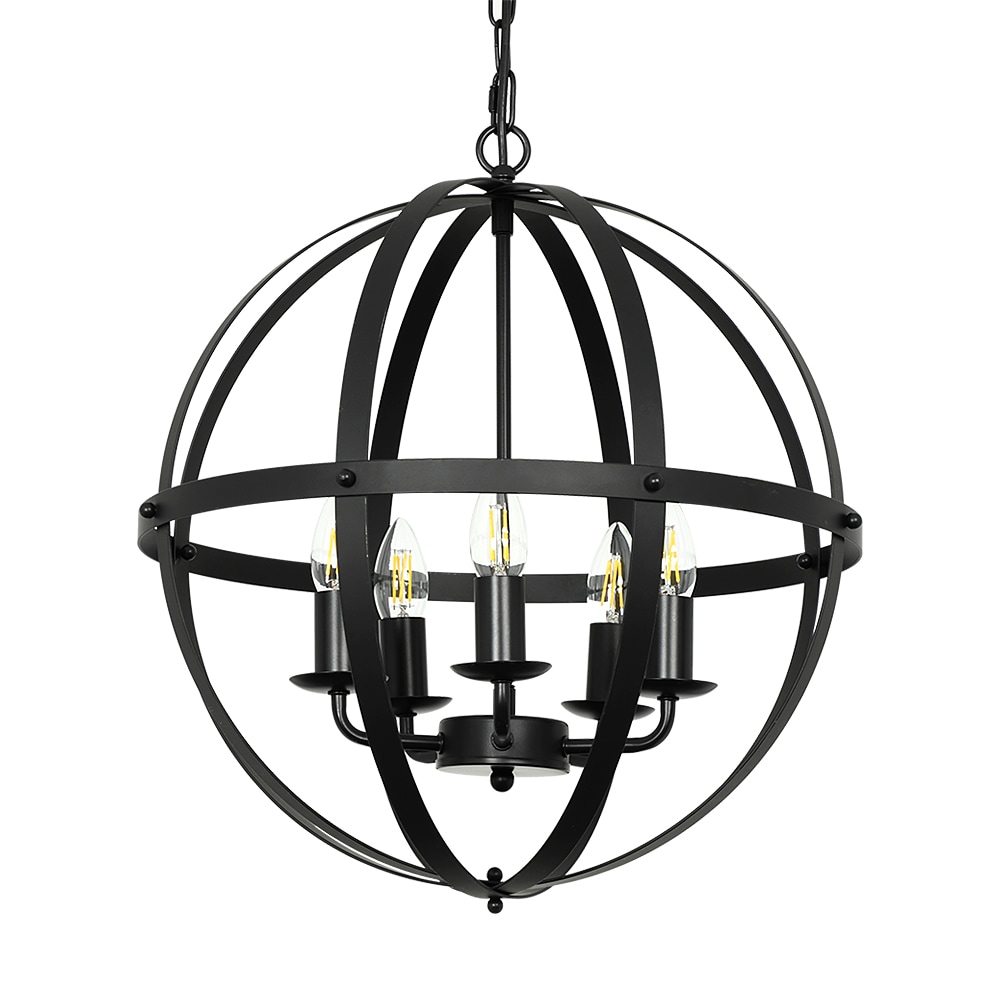 Depuley 5-Light Black Modern/Contemporary Globe Led Hanging Pendant ...