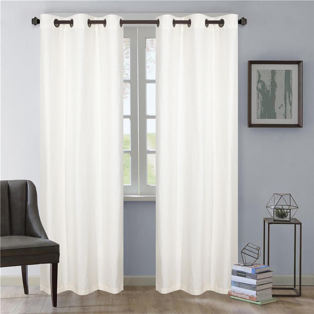 84-in Ivory Light Filtering Grommet Curtain Panel Pair Polyester in Off-White | - allen + roth DEAN-P-IVRY-84