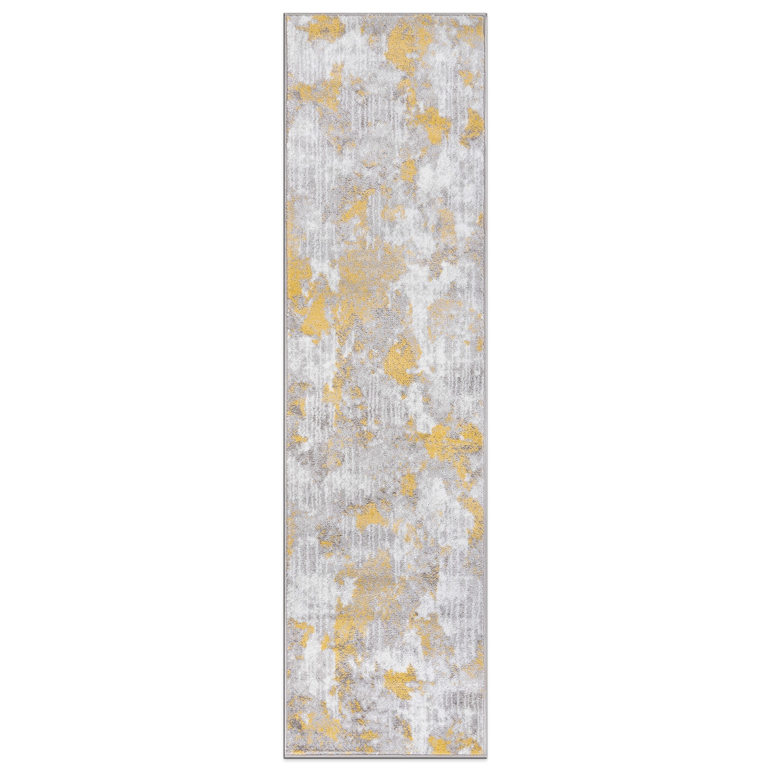 World Rug Gallery 934YELLOW2X7 2 x 7 (ft) Loomed Polypropylene Yellow Rectangular Indoor Abstract Global Runner rug