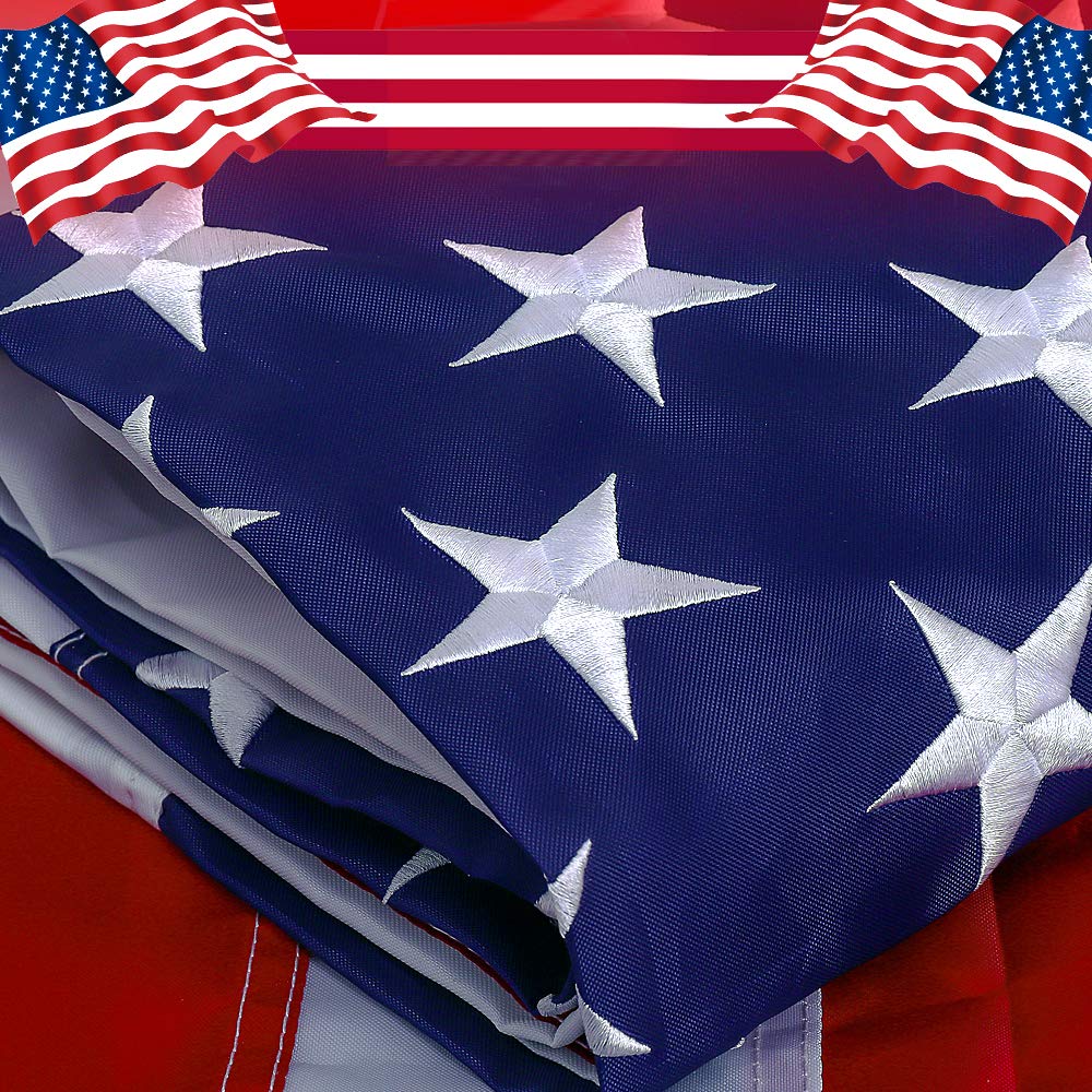 CYIKE 3x5 ft US Flag with Embroidered Stars Sewn Stripes Durable Nylon ...