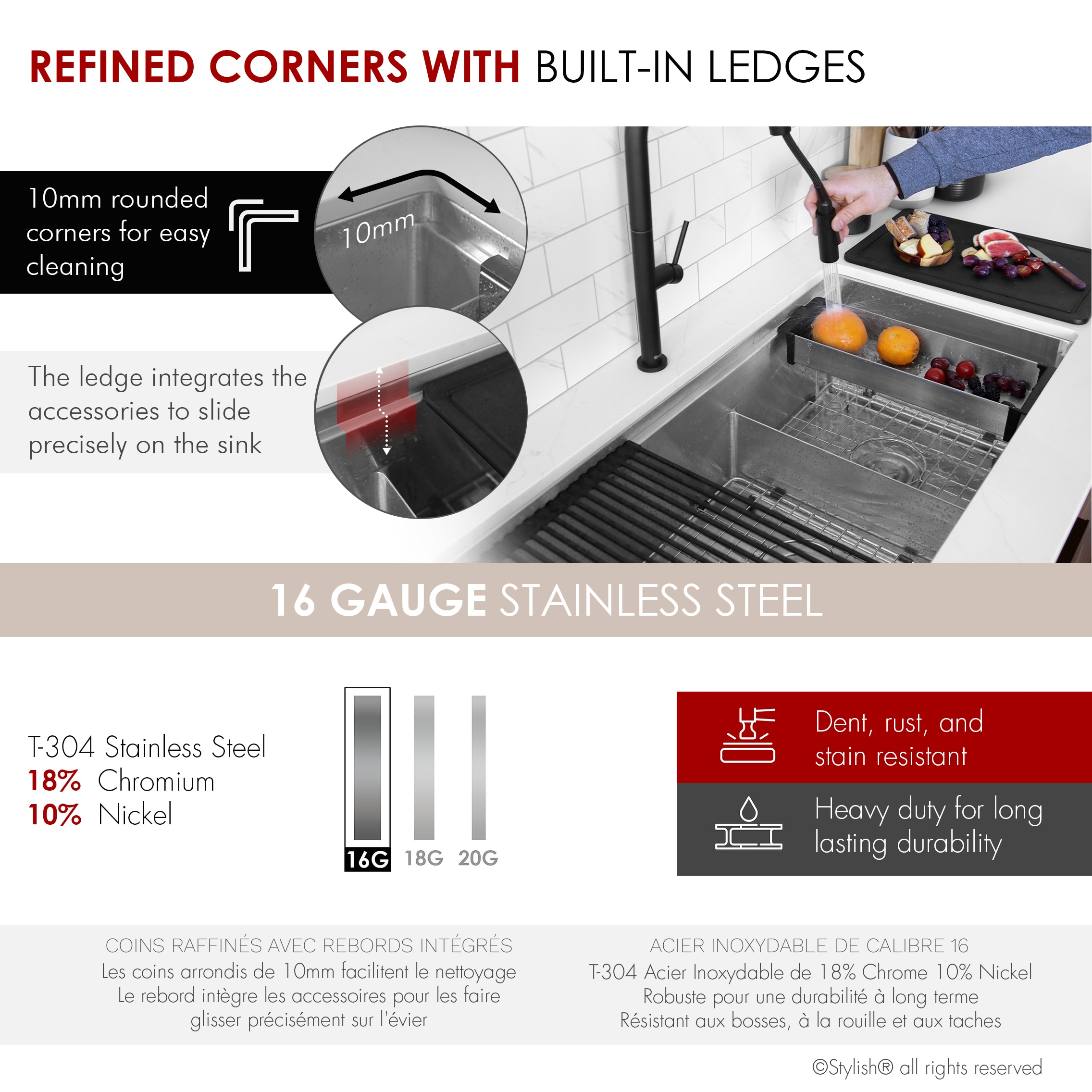 Stylish S-636WK Kitchen-Sinks - Thumbnail View #3