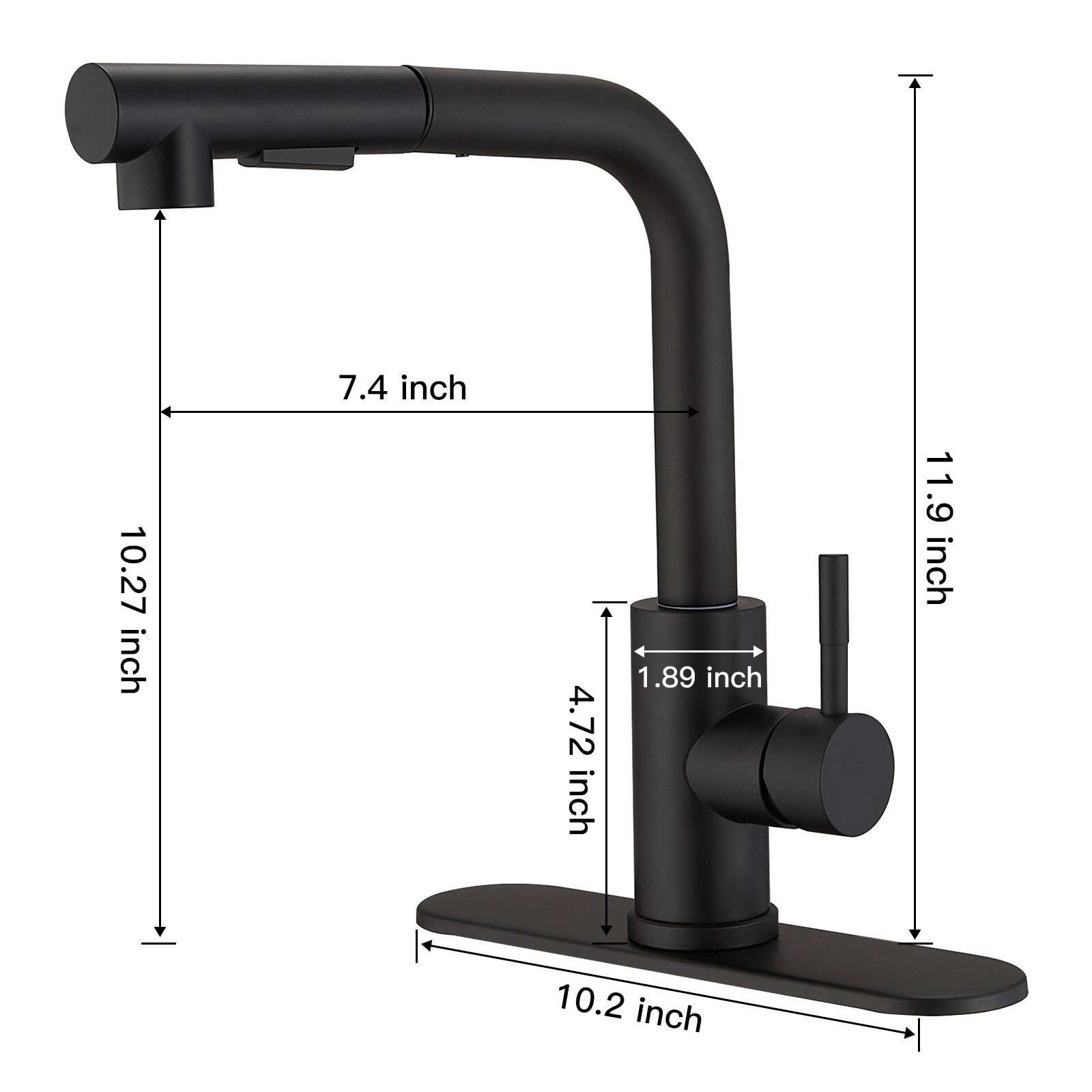 Bwe A-94020 Kitchen Sink Faucet Matte Black Single Handle Filtered 