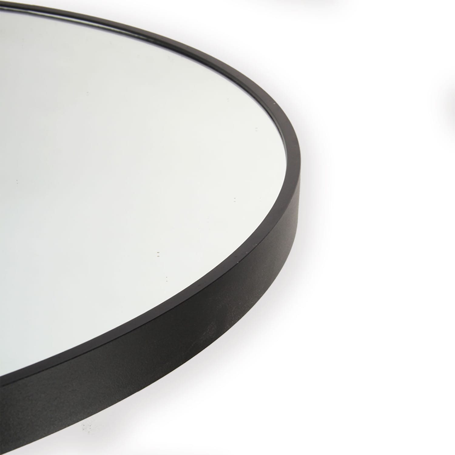 WELLFOR MR 28-in x 28-in Framed Round Bathroom Vanity Mirror (Black) in ...