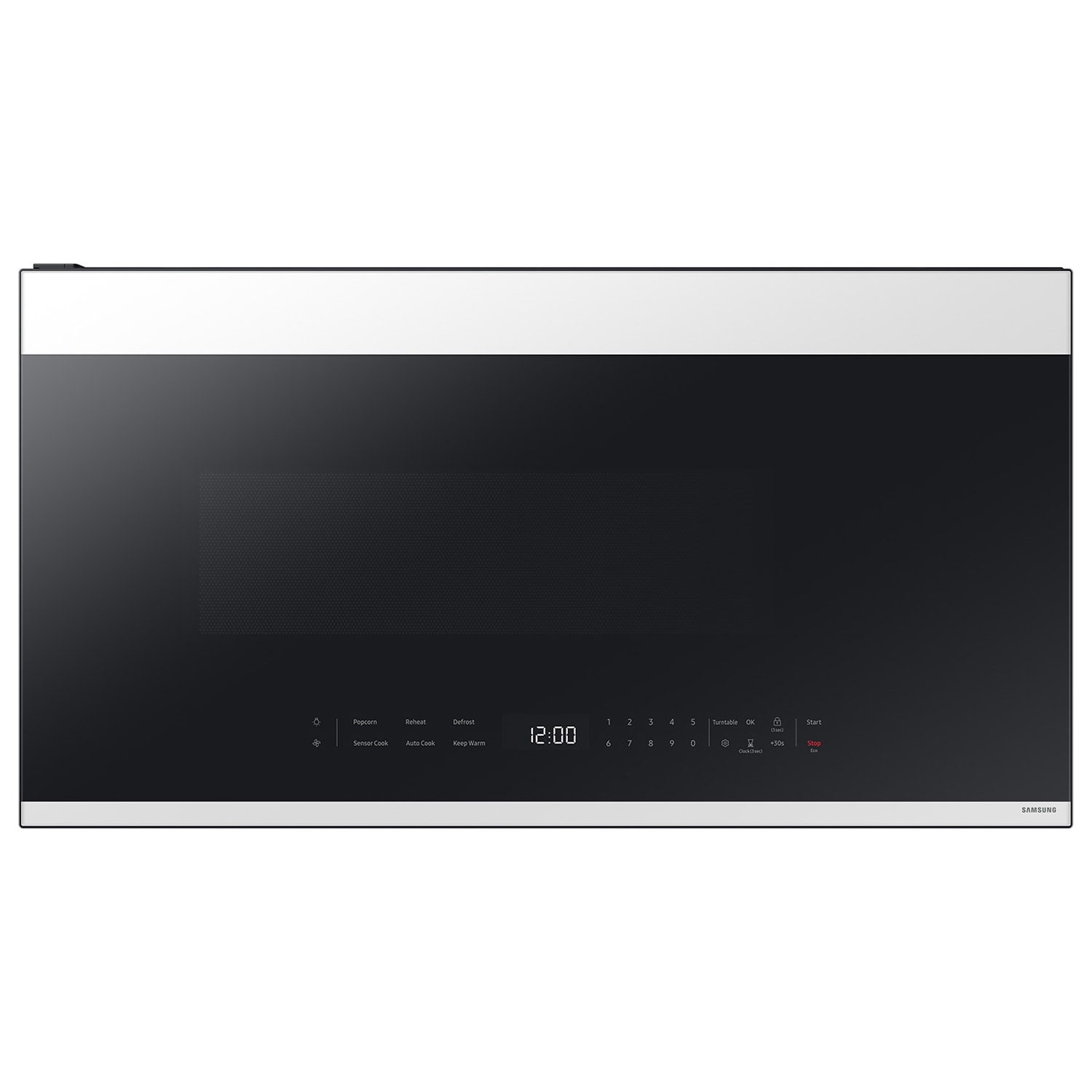 Samsung ME21DB650012 Bespoke 2.1-cu ft 29.87-in Over-the-Range Microwave with Sensor Cooking ( White Glass )