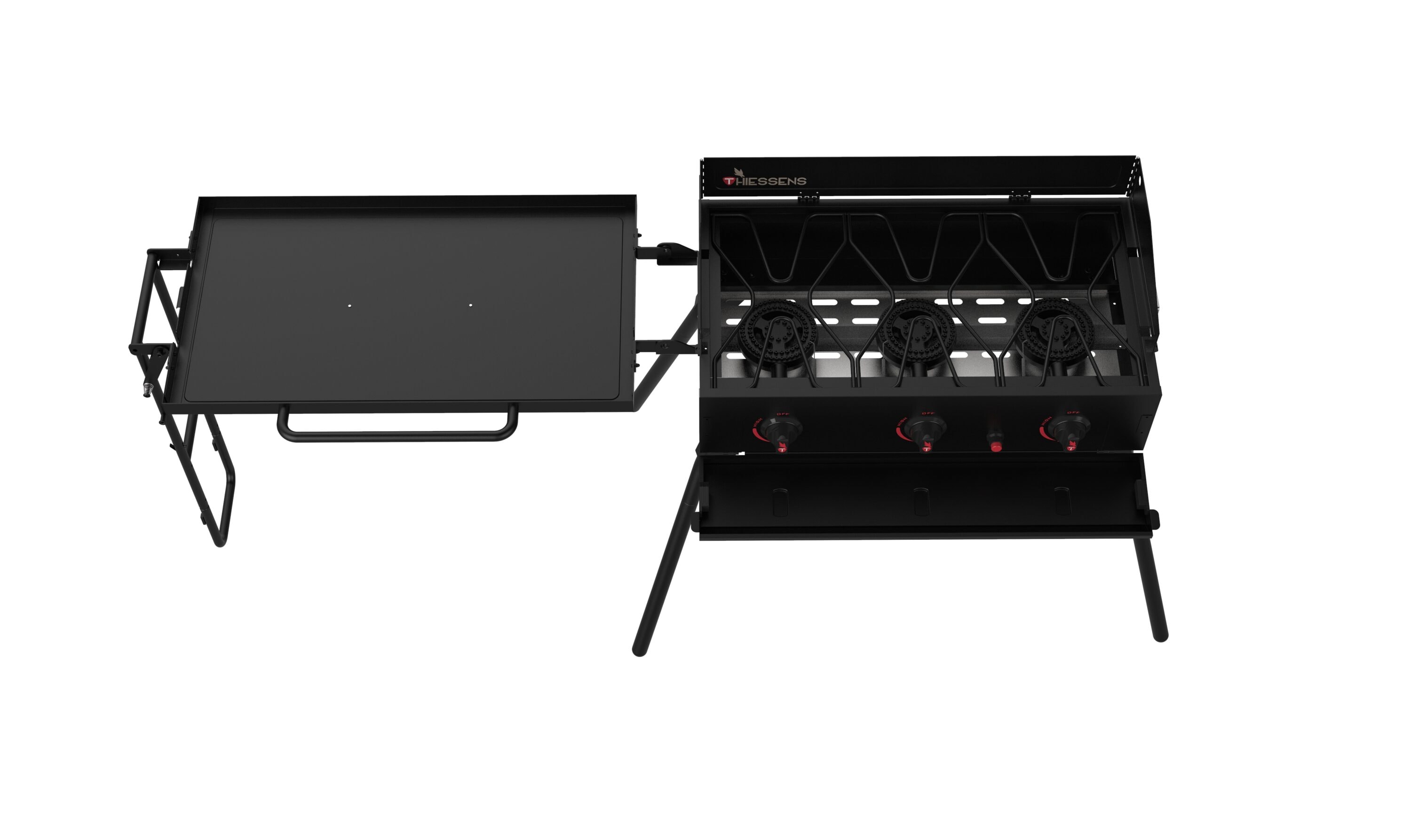 Thiessens Black 3-Burner Liquid Propane Gas Grill with Folding Side Shelf