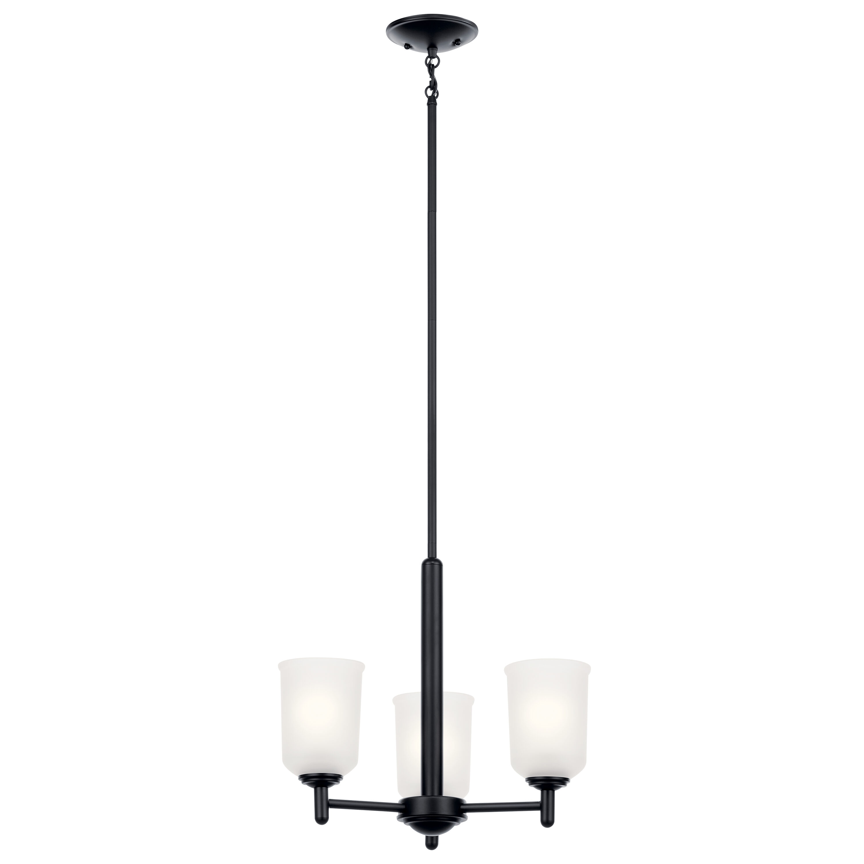 Kichler 43670BK Shailene 3 -Light Black Transitional For Use in Bedrooms, Dining Rooms, Foyers, Kitchens, Living Rooms Chandelier